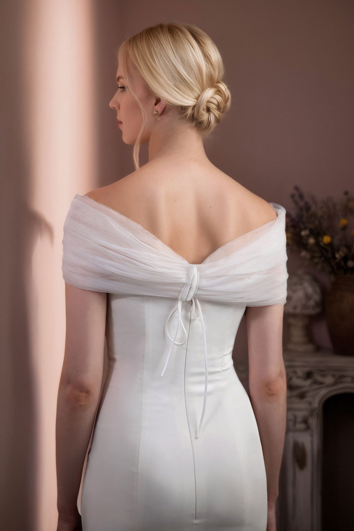 Étole De Mariée Charmante Avec Voile D’Épaule Ajustable