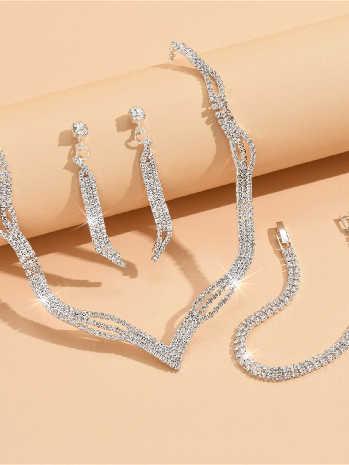 Parure De Mariée Quatre Pièces En Cristal
