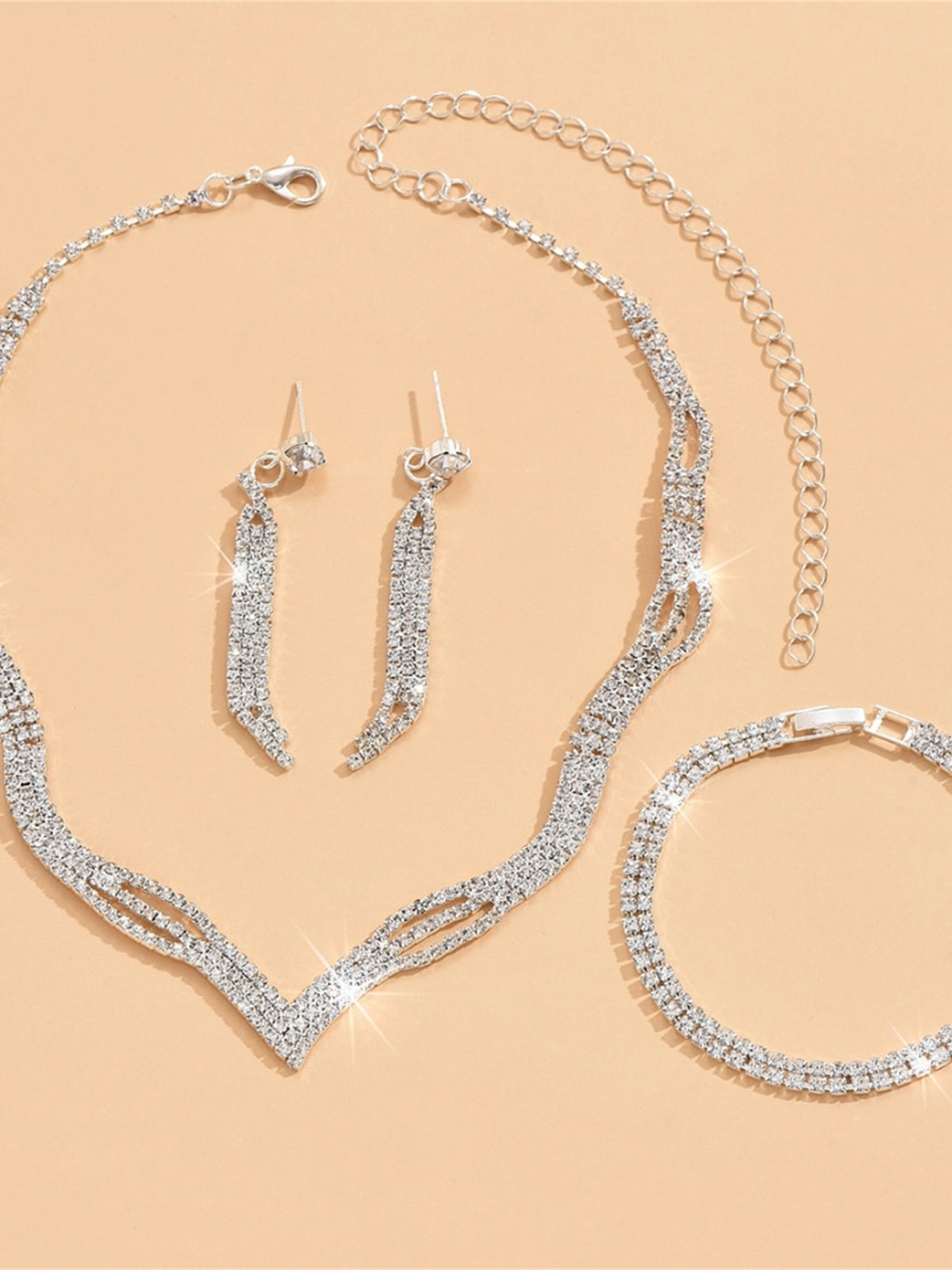Parure De Mariée Quatre Pièces En Cristal