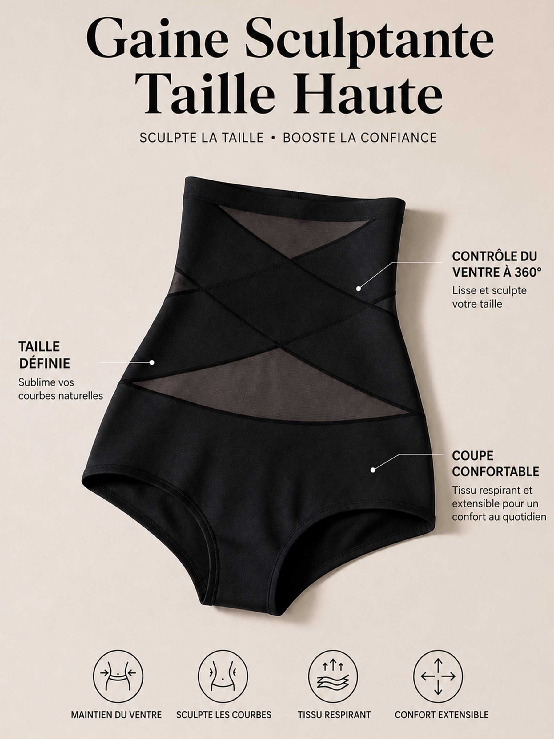 Gaine Amincissante Taille Haute Pour Femme