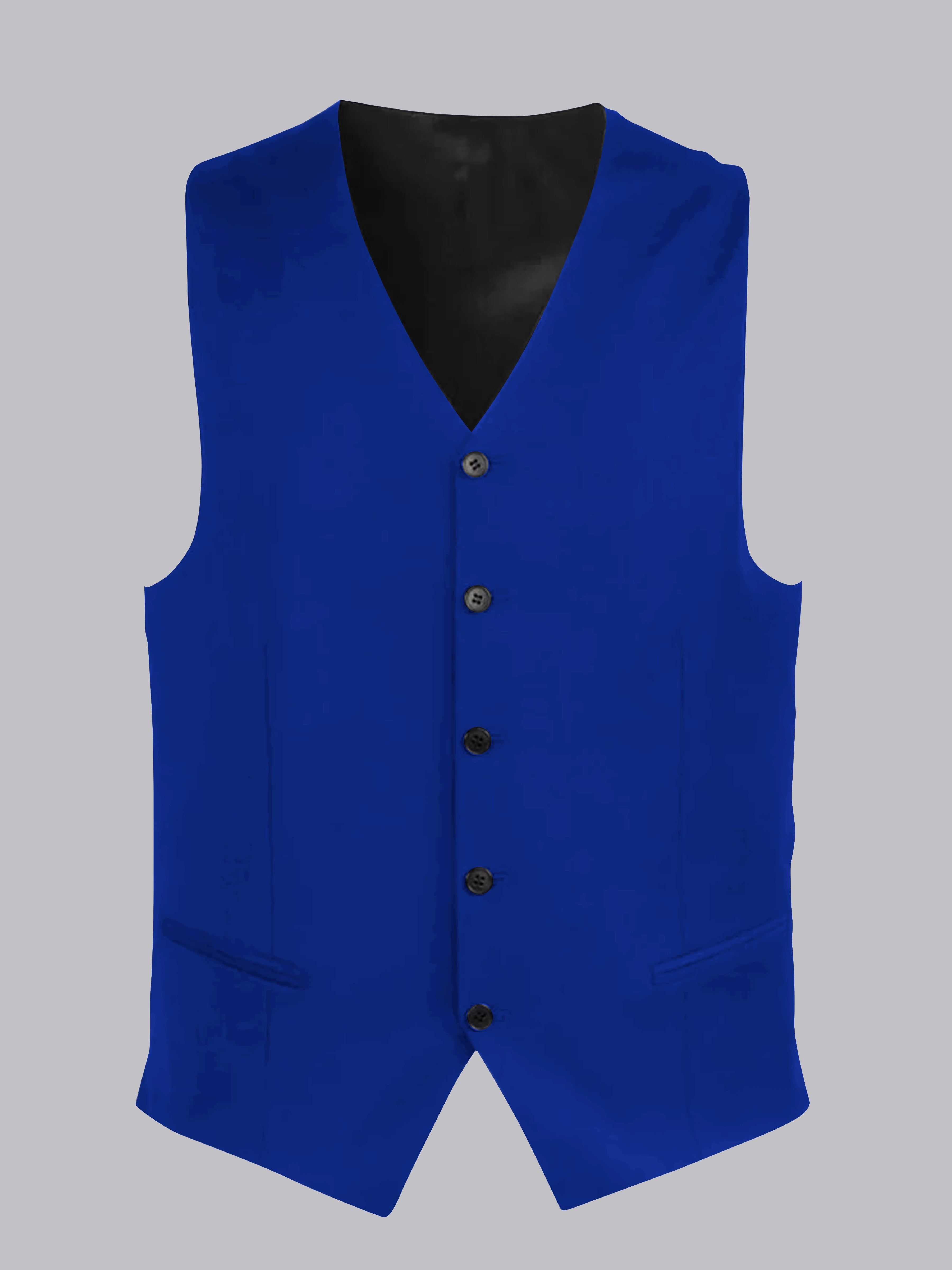 Gilet Uni À Col En V Cinq Boutons Pour Homme