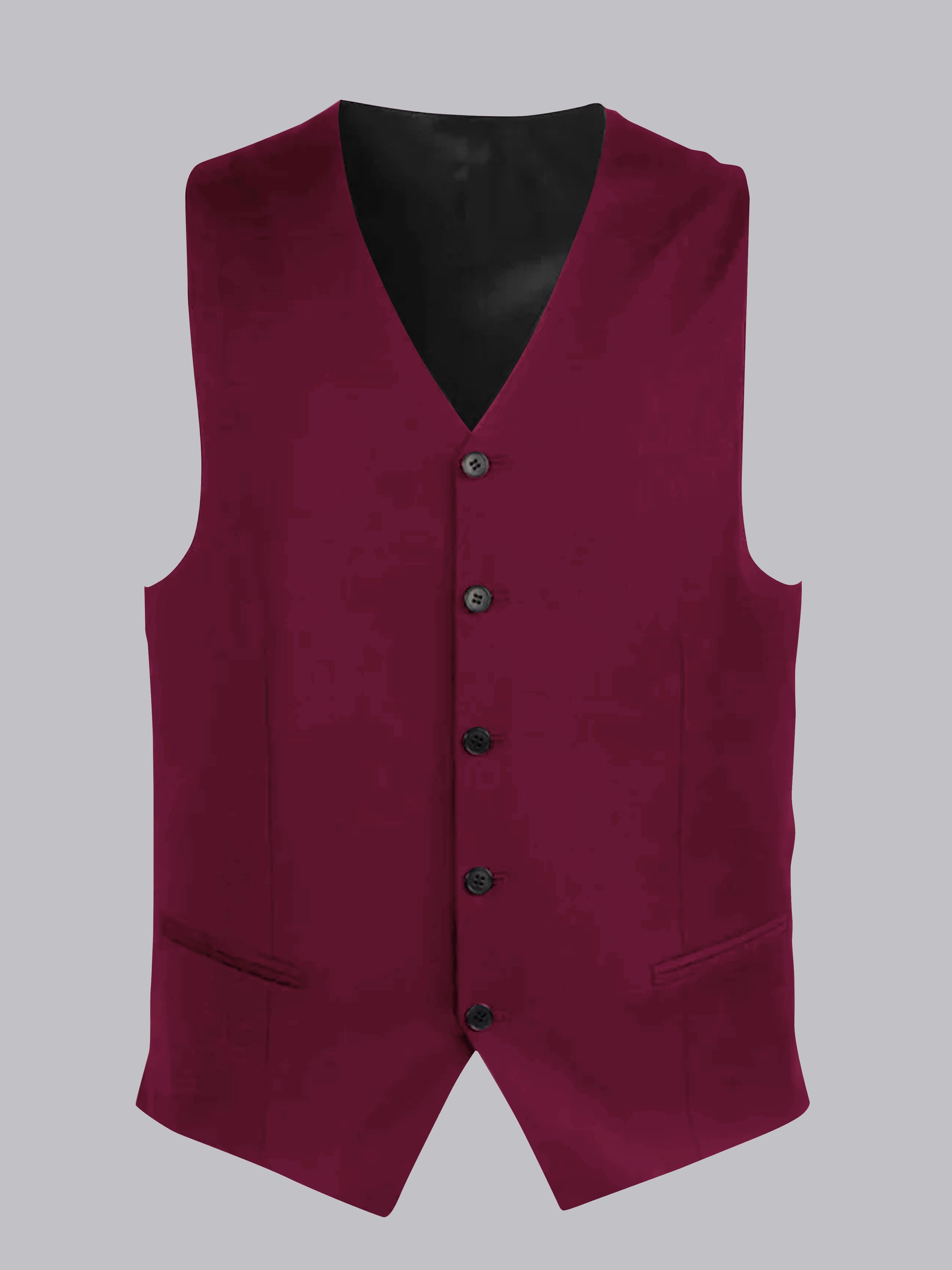Gilet Uni À Col En V Cinq Boutons Pour Homme