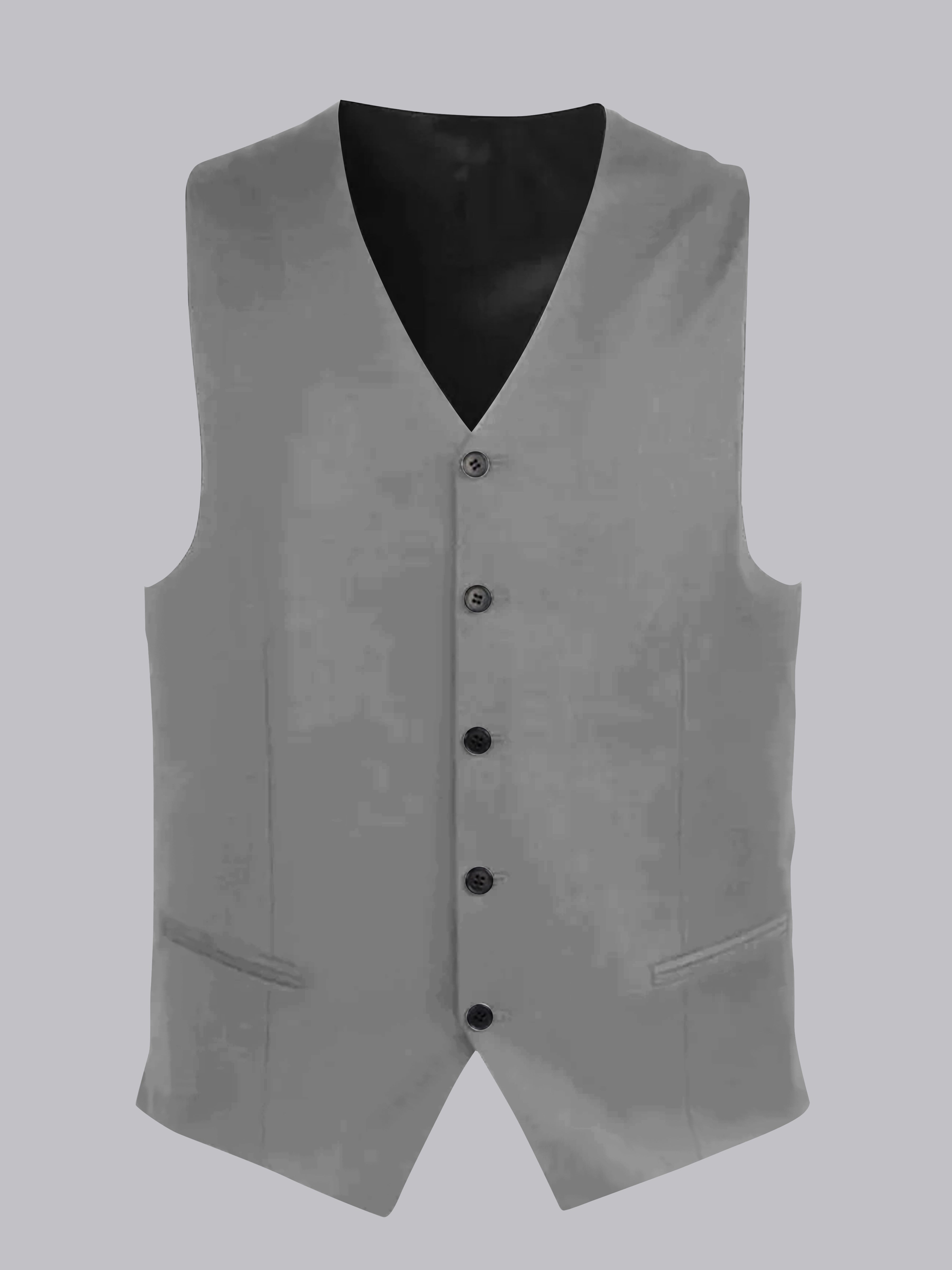 Gilet Uni À Col En V Cinq Boutons Pour Homme