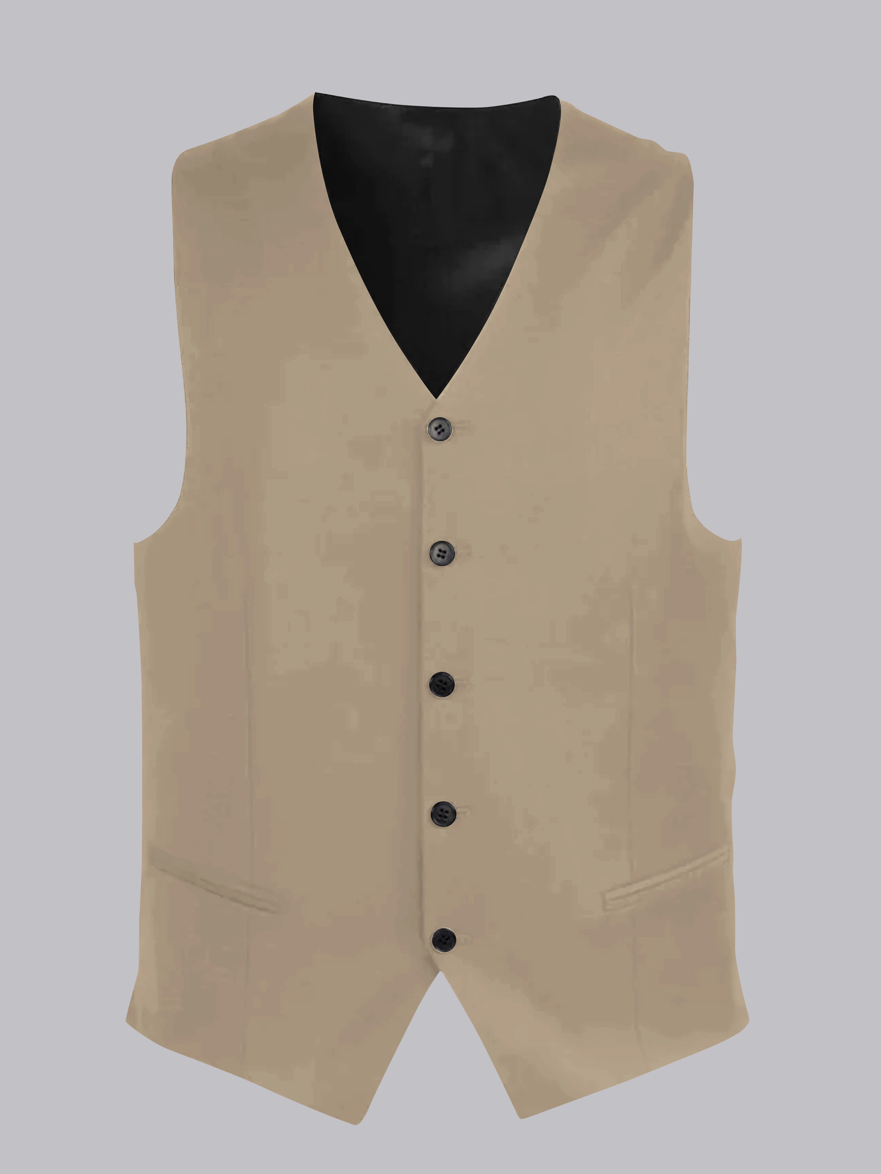 Gilet Uni À Col En V Cinq Boutons Pour Homme