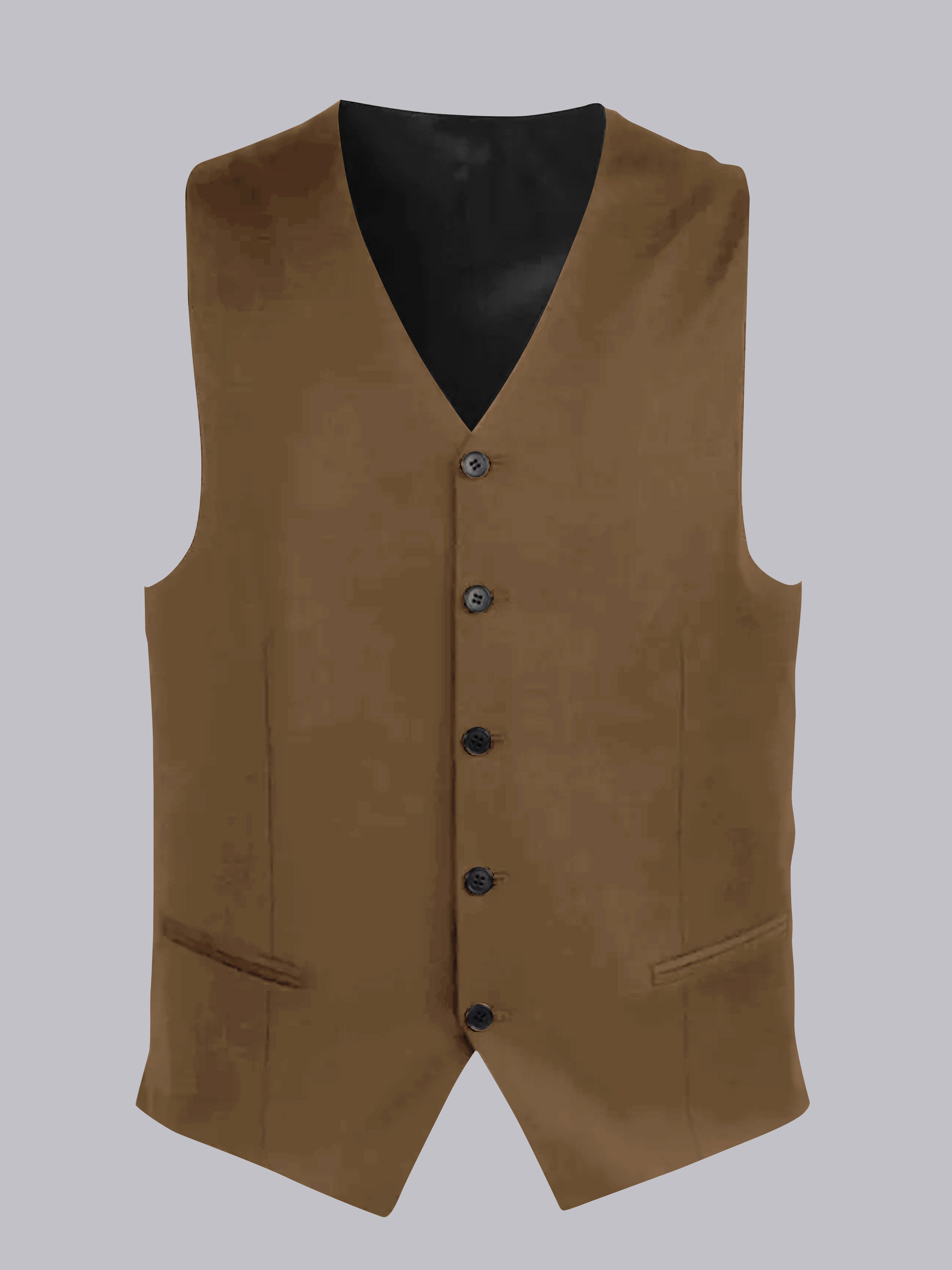 Gilet Uni À Col En V Cinq Boutons Pour Homme