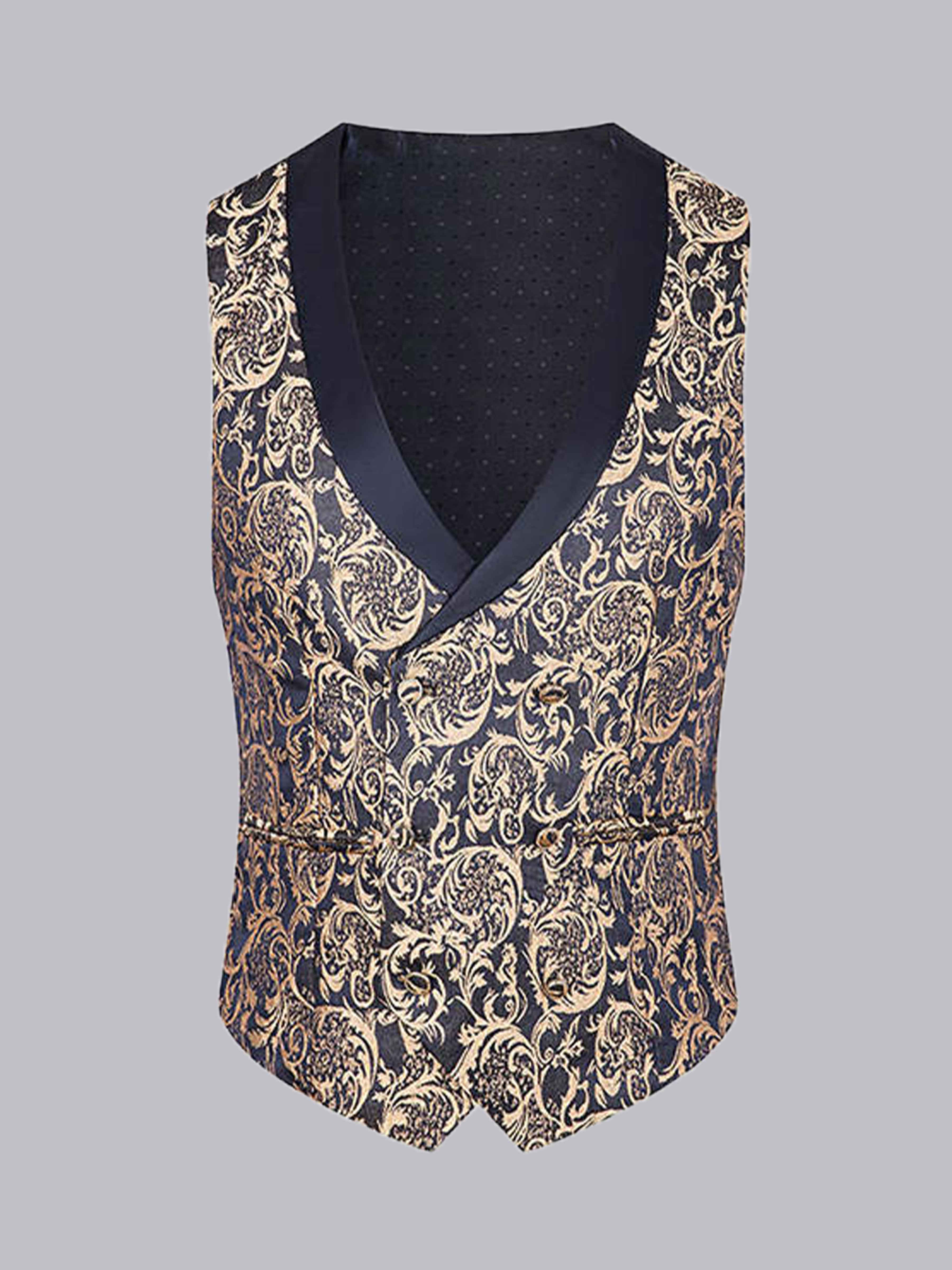Gilet À Jacquard Double Boutonnage Pour Tenue De Soirée Homme
