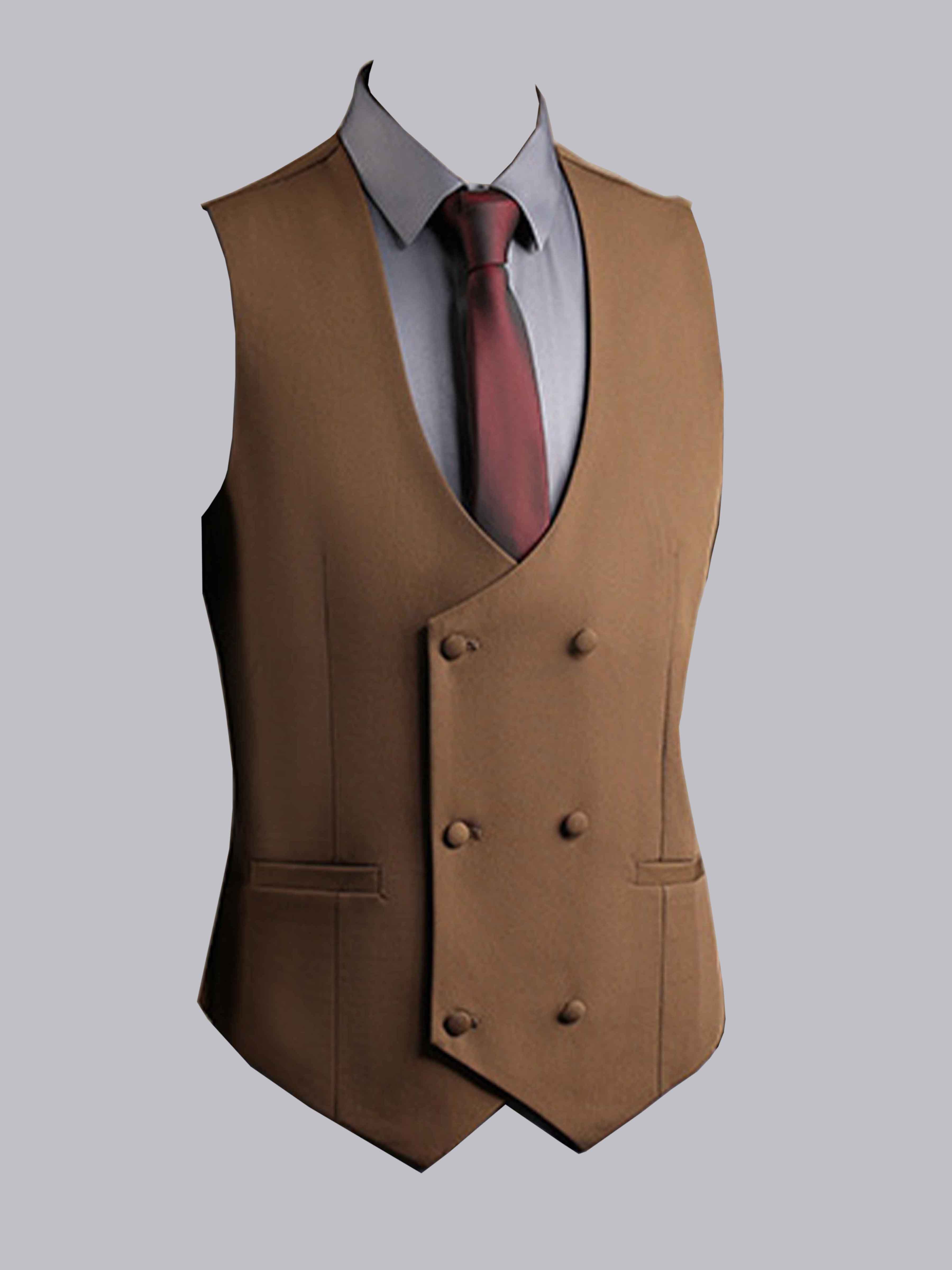 Gilet À Moderne Col V Double Boutonnage Pour Homme