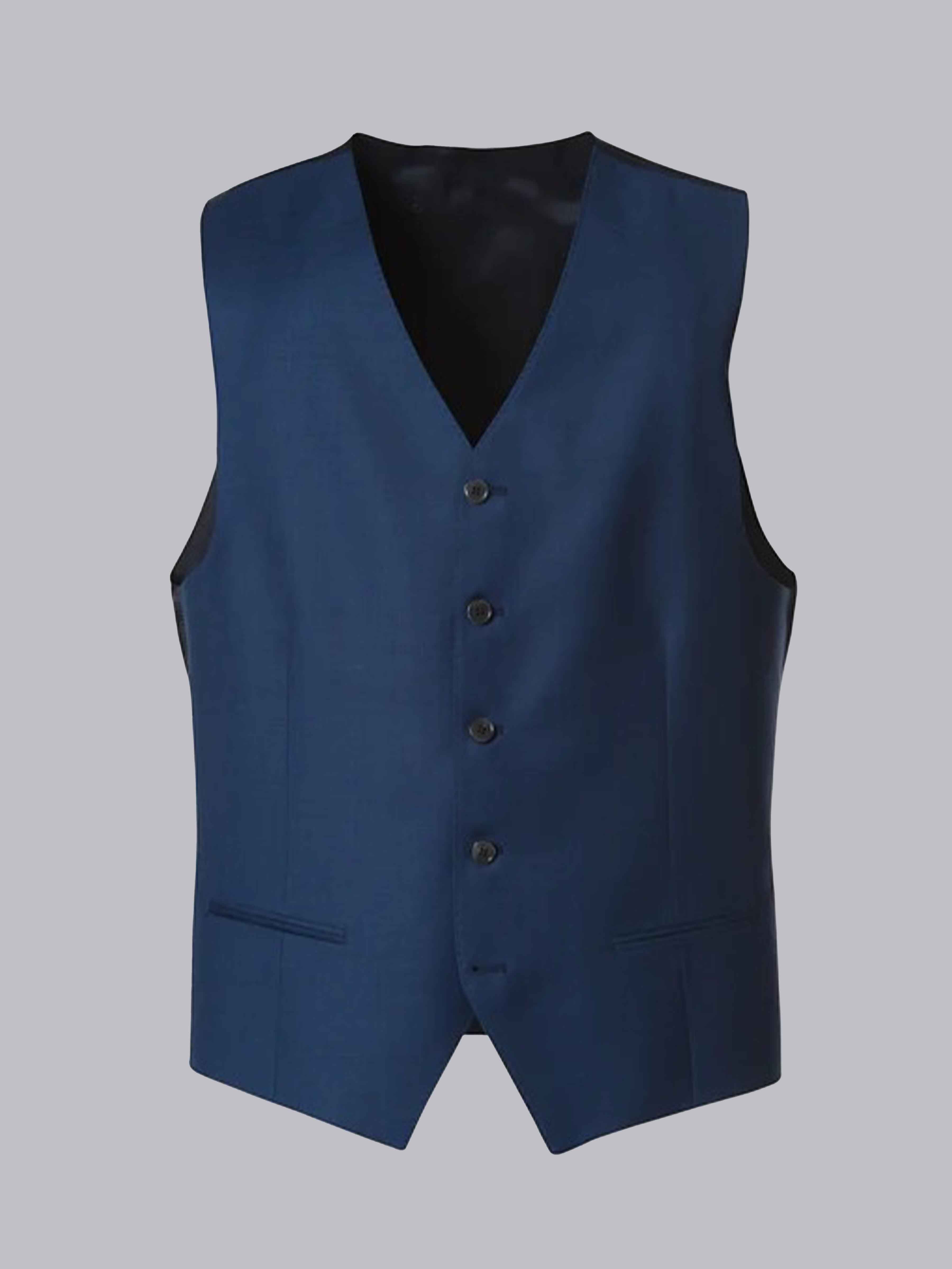 Gilet Uni À Col En V Cinq Boutons Pour Homme