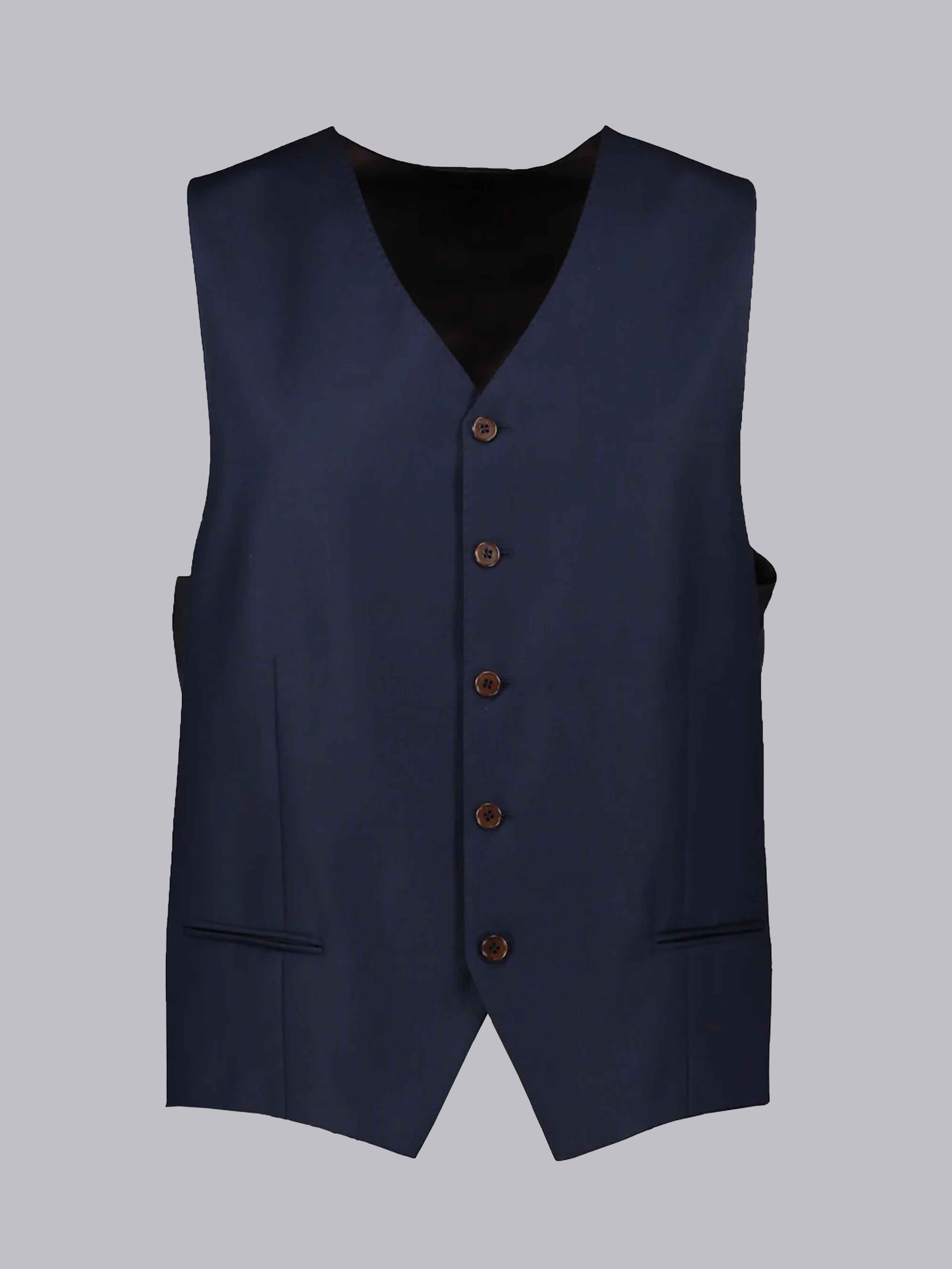 Gilet Uni À Col En V Cinq Boutons Pour Homme