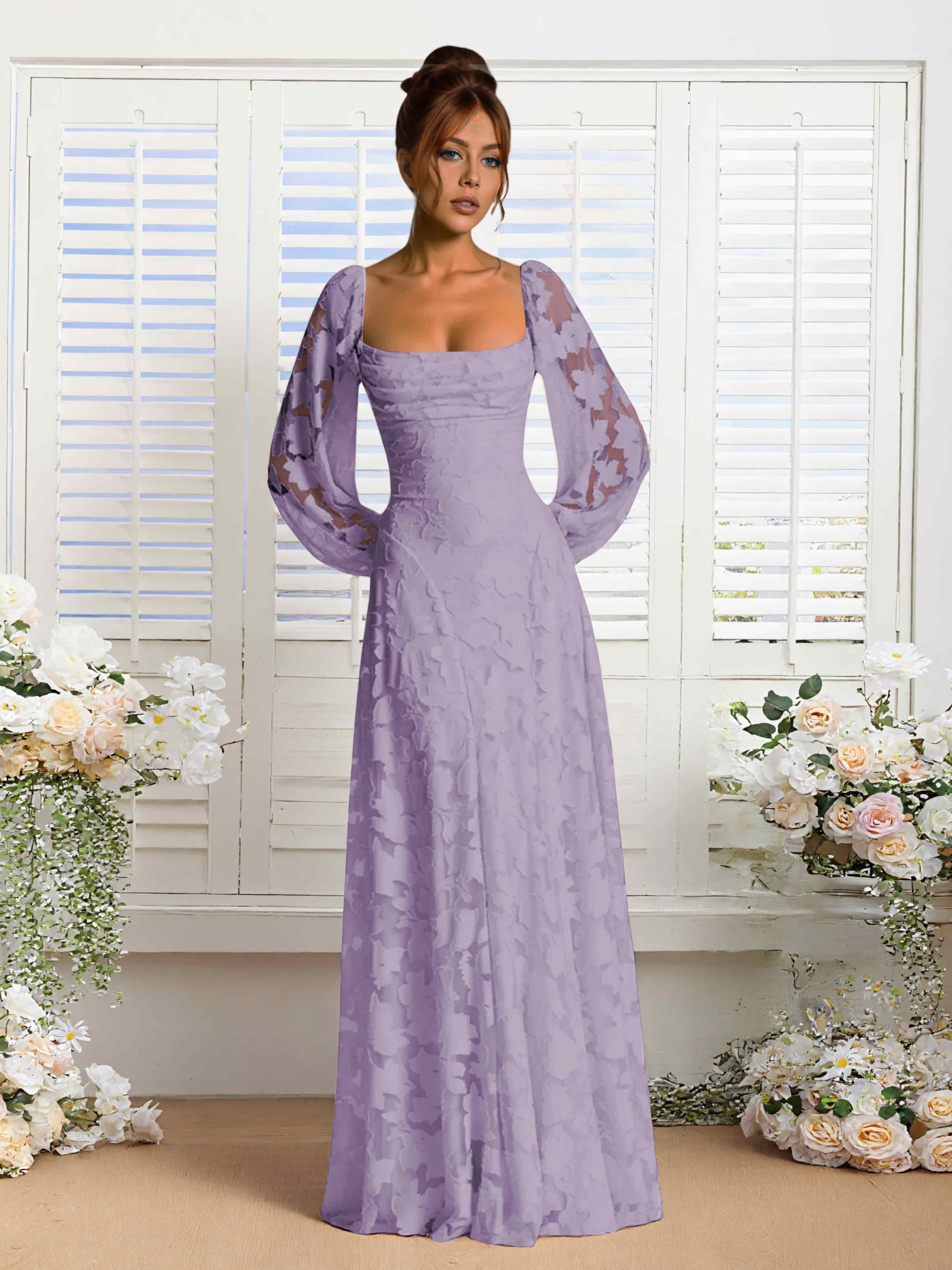 Robes De Demoiselle D'Honneur En Dentelle À Manches Longues Xandra