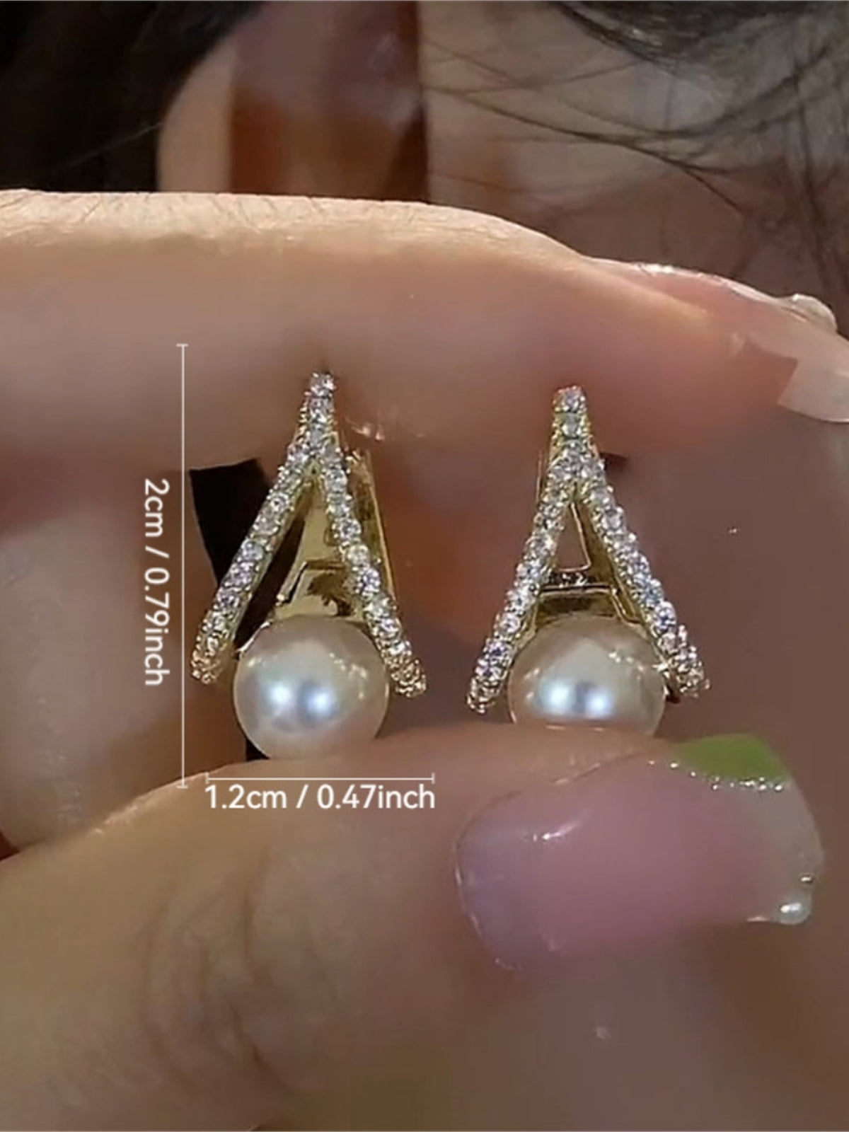 Boucles D'Oreilles Puces De Mariée En Perles Et Cristal