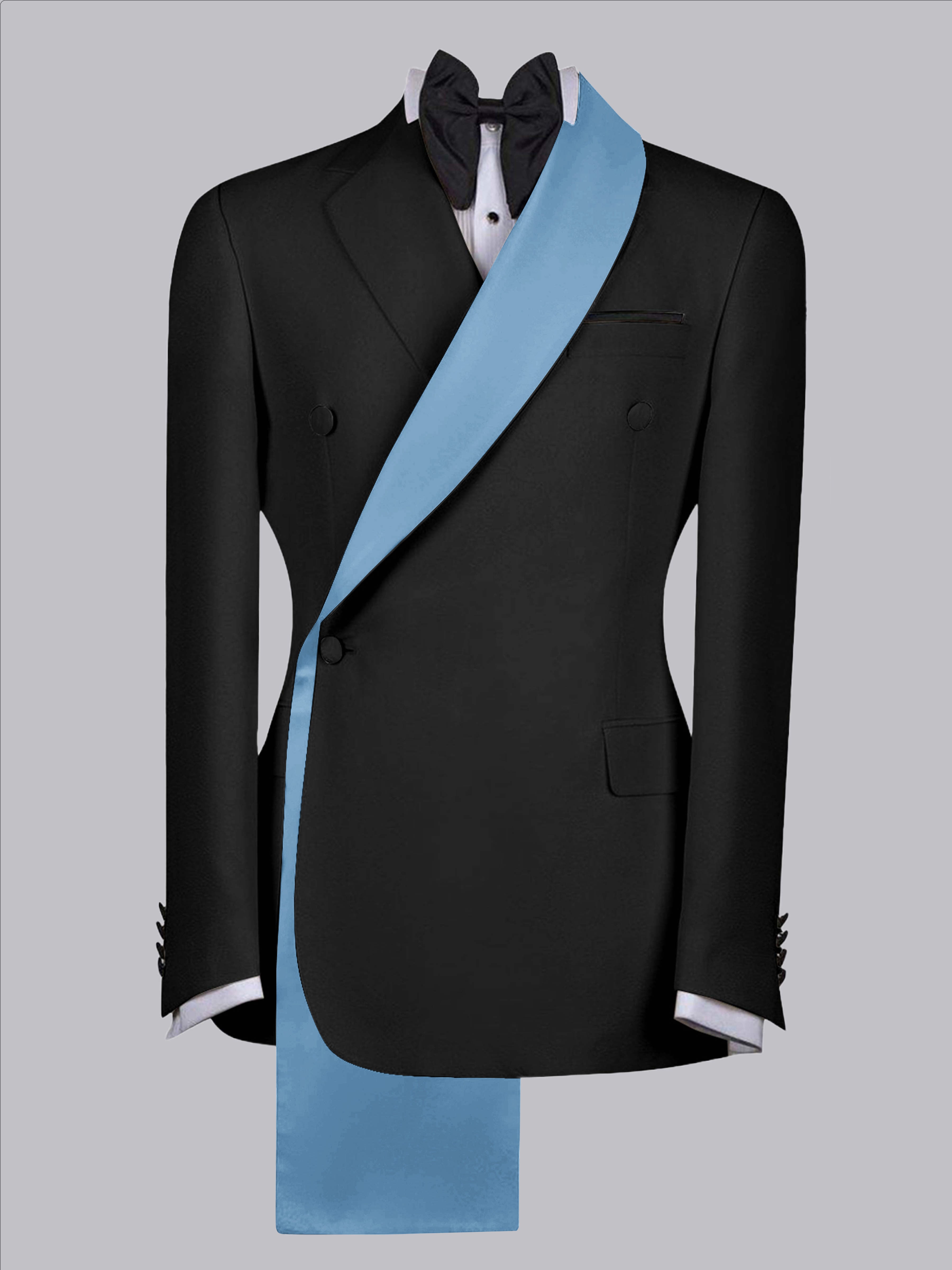 Veste Homme À Raffiné Bordure Contrastée Revers Châle