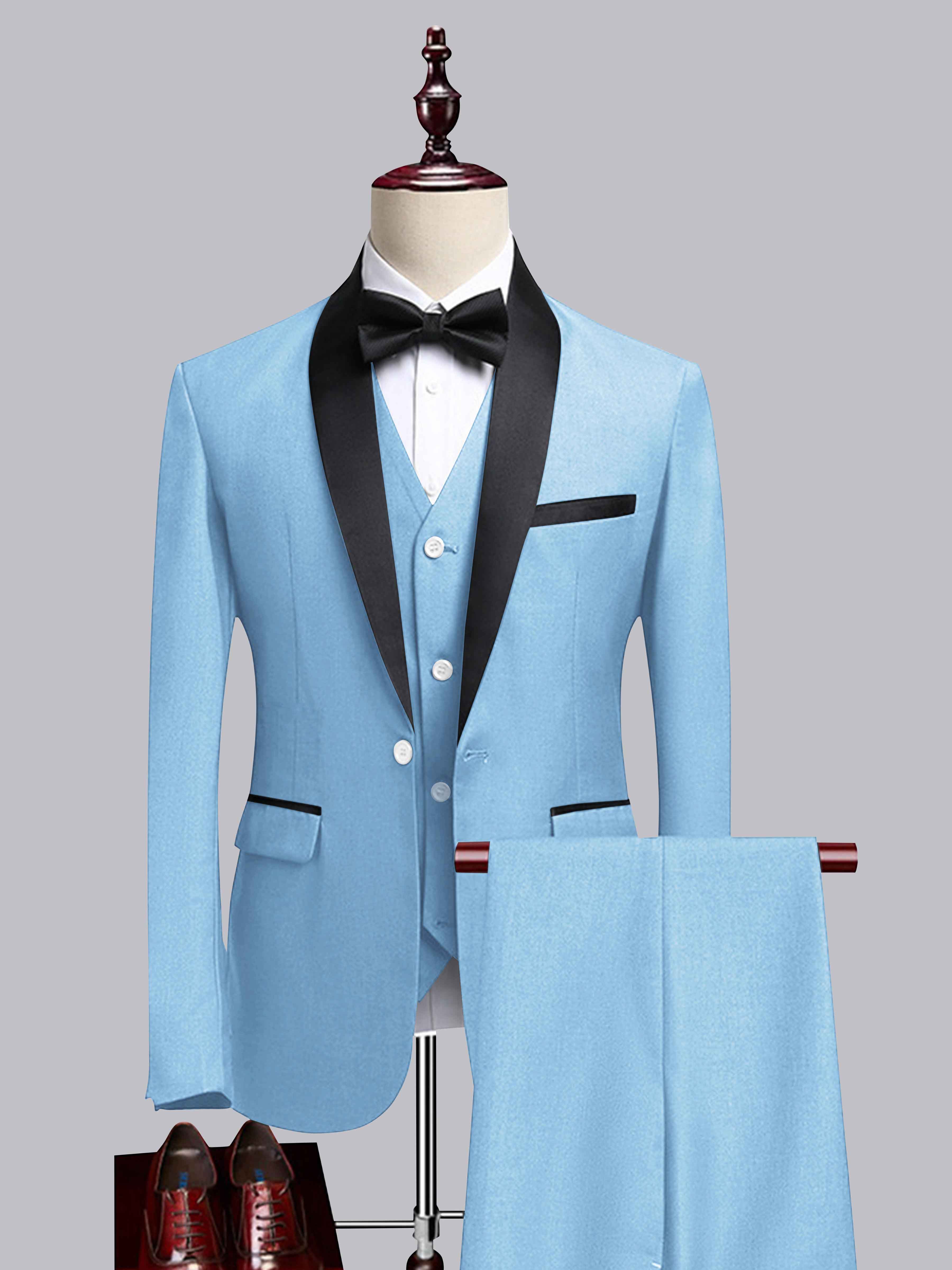 Costume Homme 3 Pièces À Bordure Contrastante Revers Châle Pour Mariage