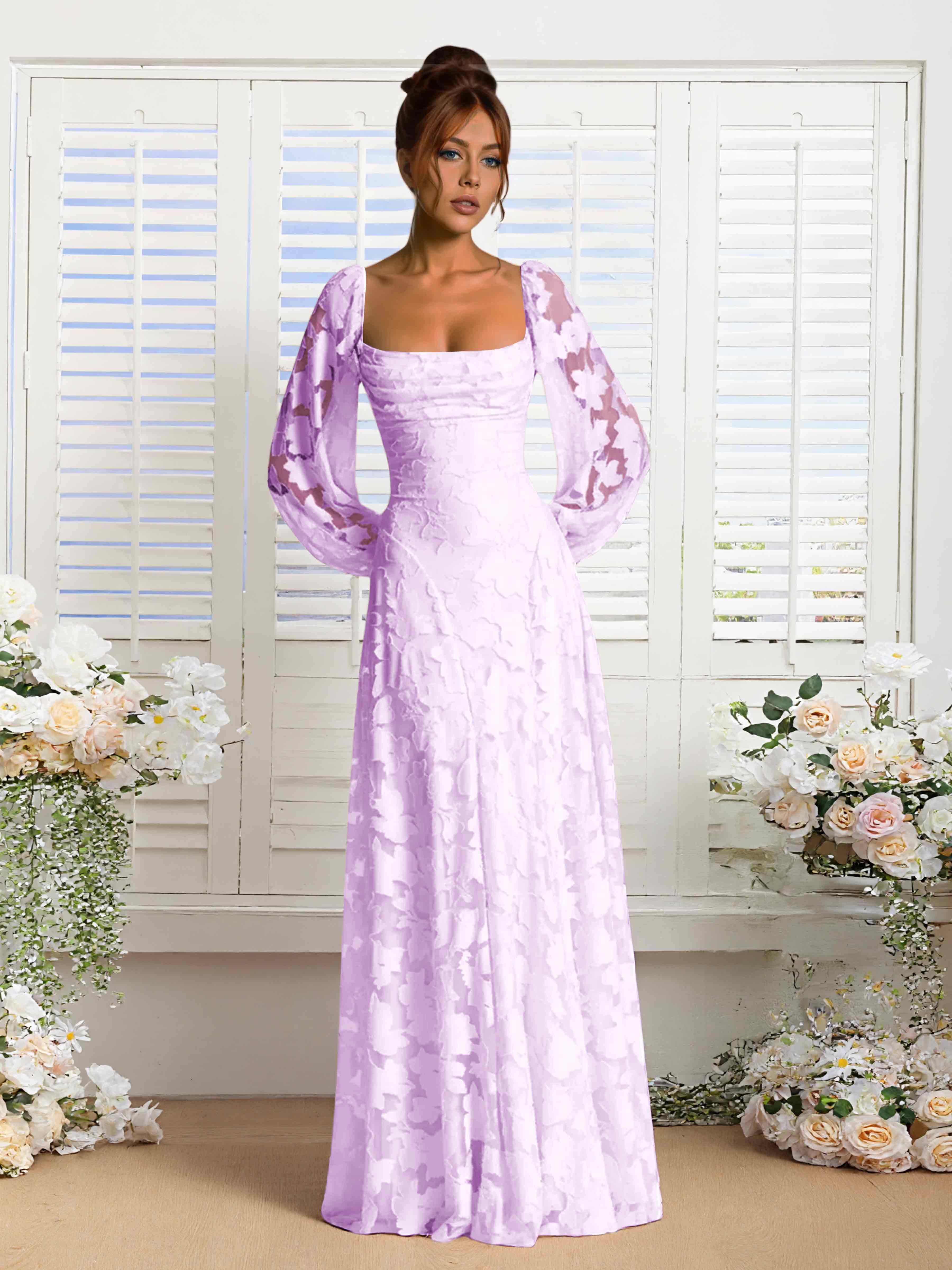 Robes De Demoiselle D'Honneur En Dentelle À Manches Longues Xandra
