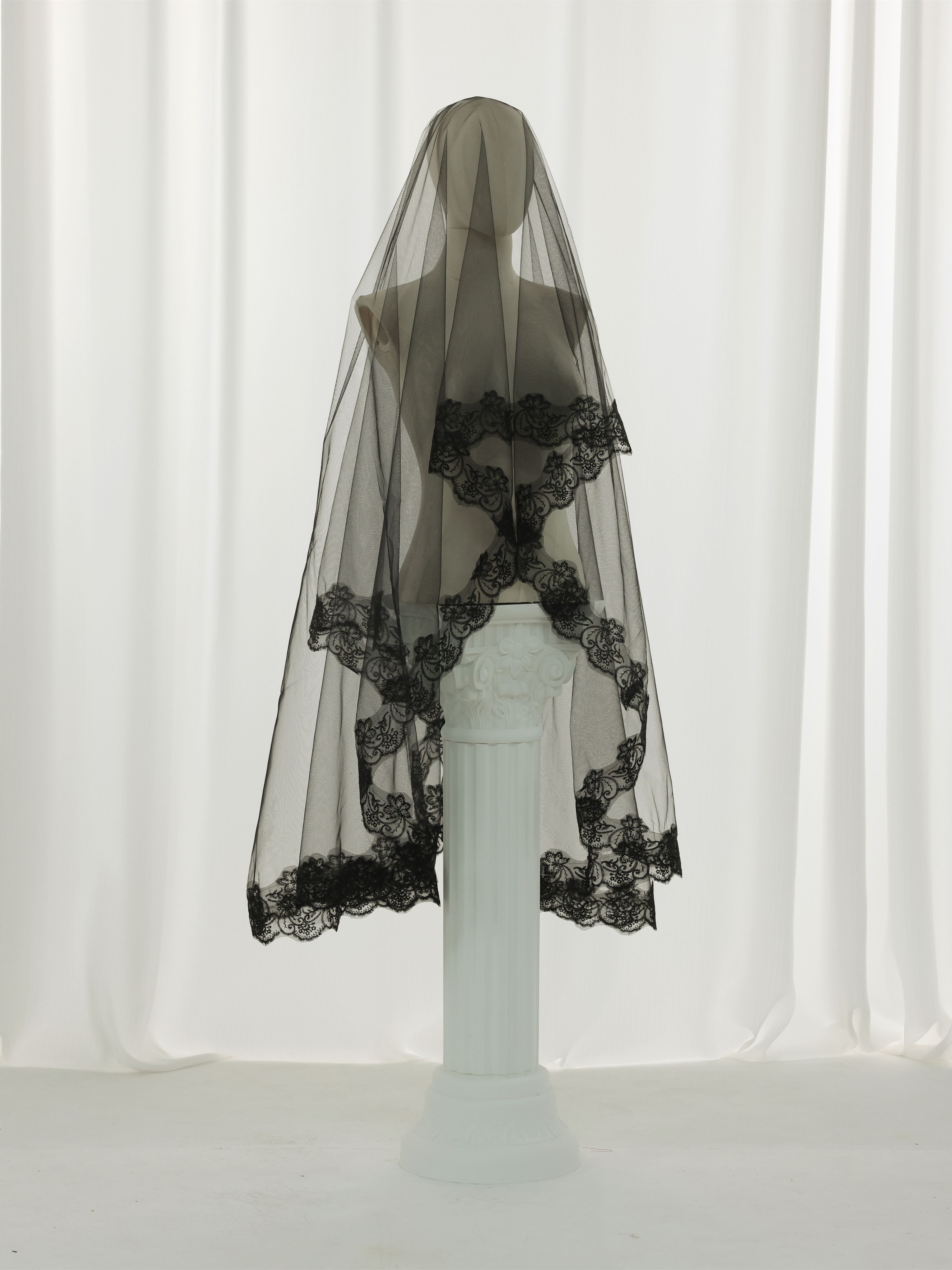 Voile De Mariée Long Mantille En Dentelle