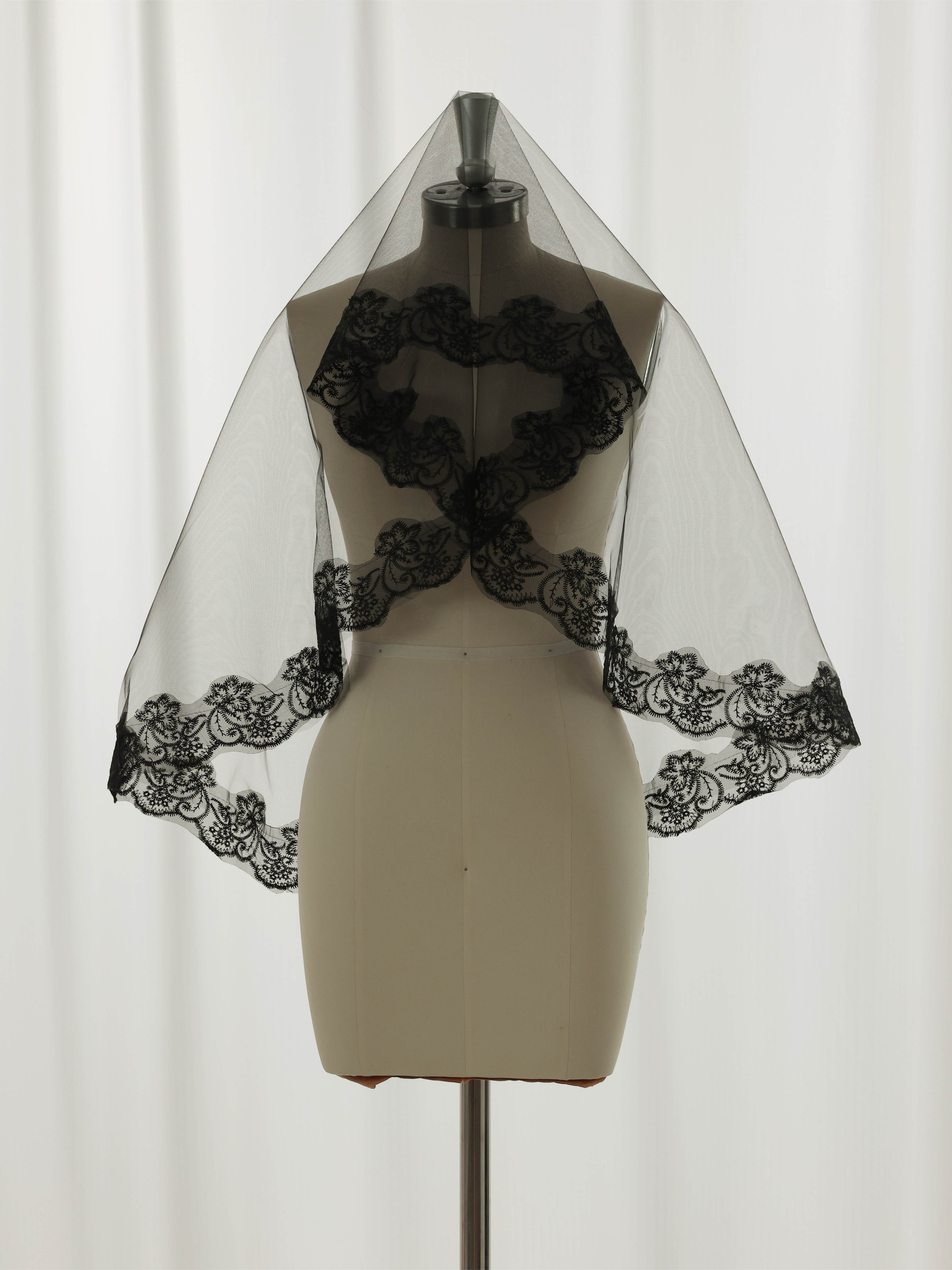 Voile De Mariée Long Mantille En Dentelle