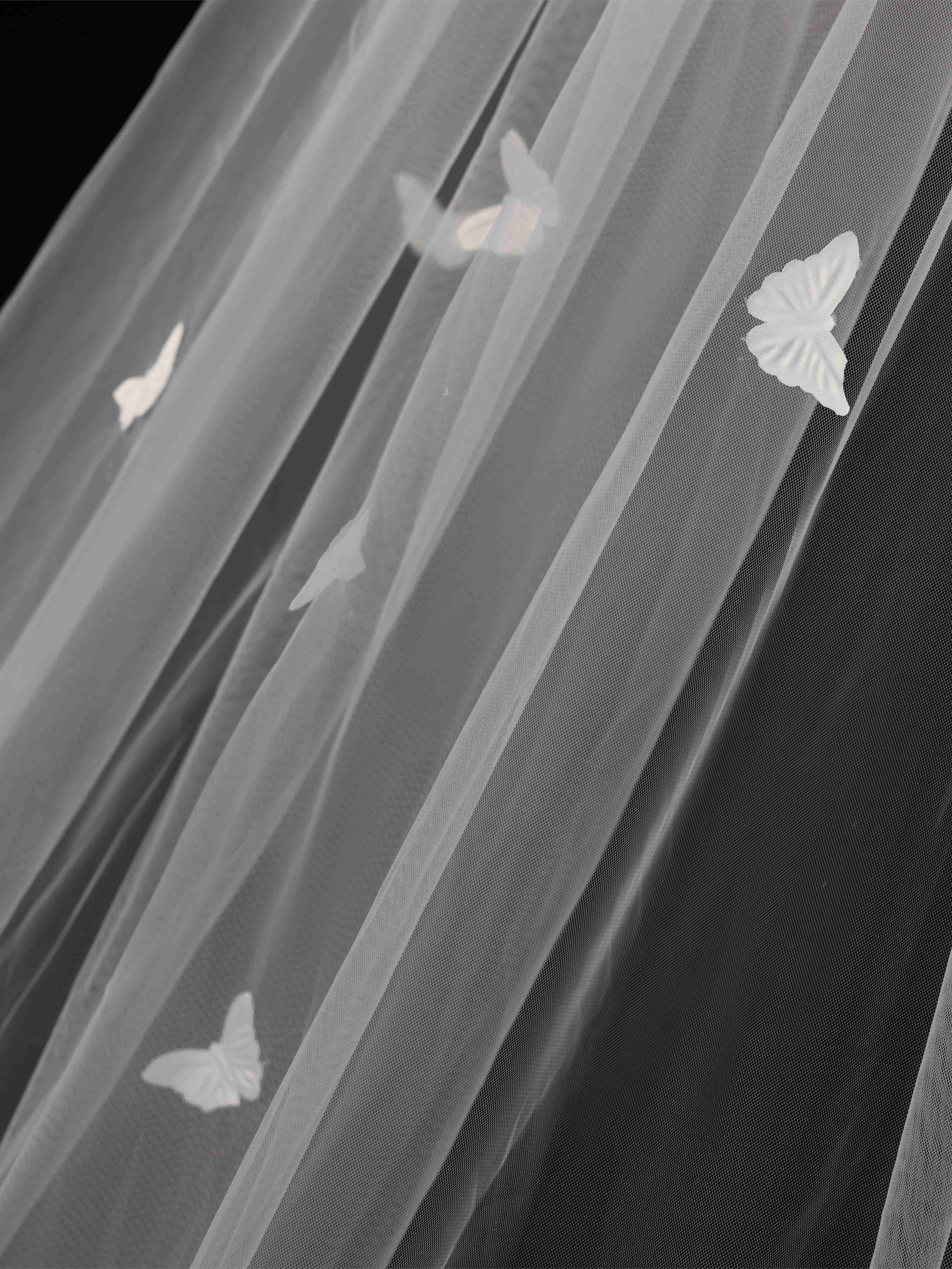 Voile De Mariée Long Orné De Papillons
