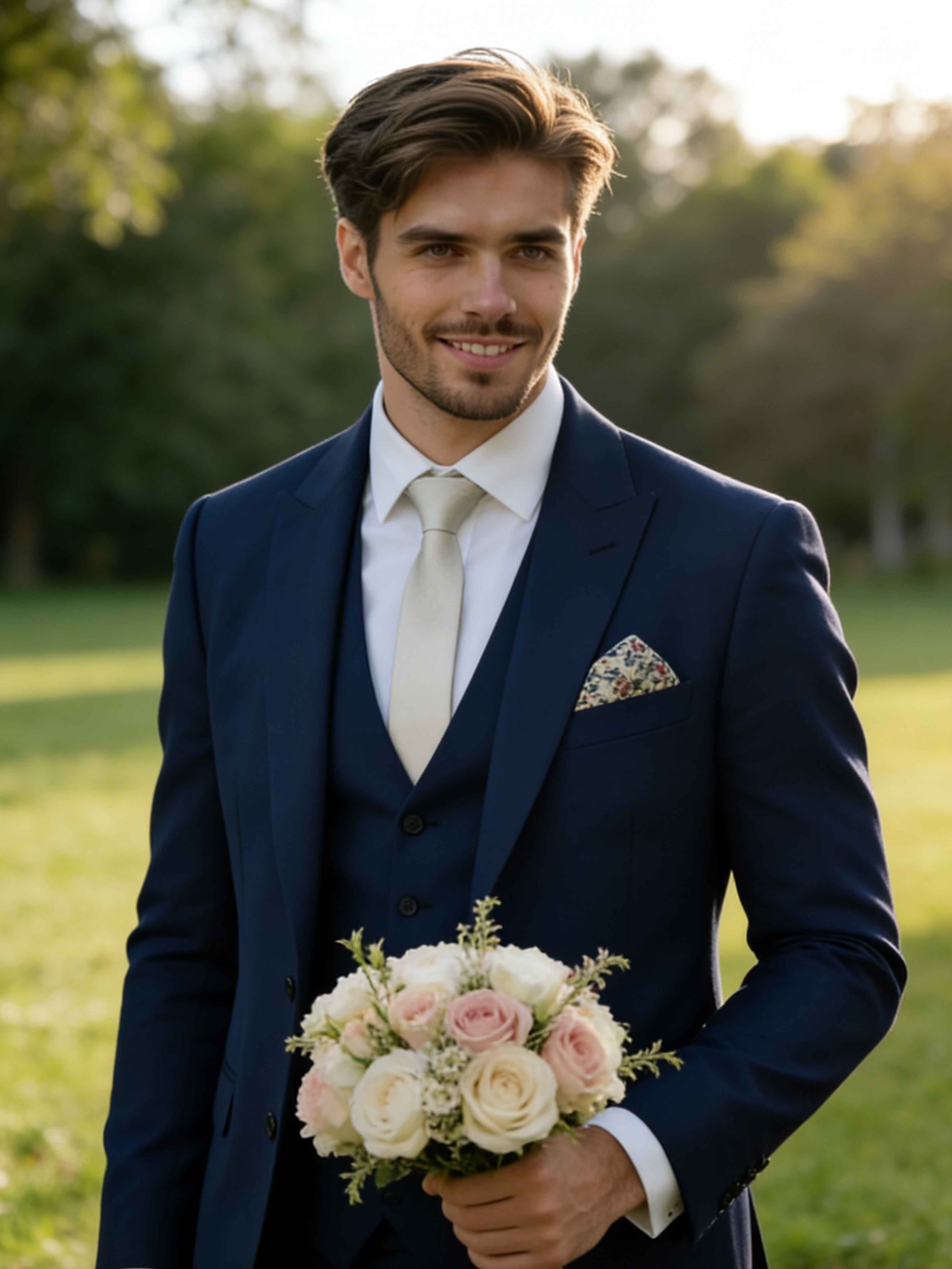 Costume Homme 3 Pièces Formel À Simple Boutonnage