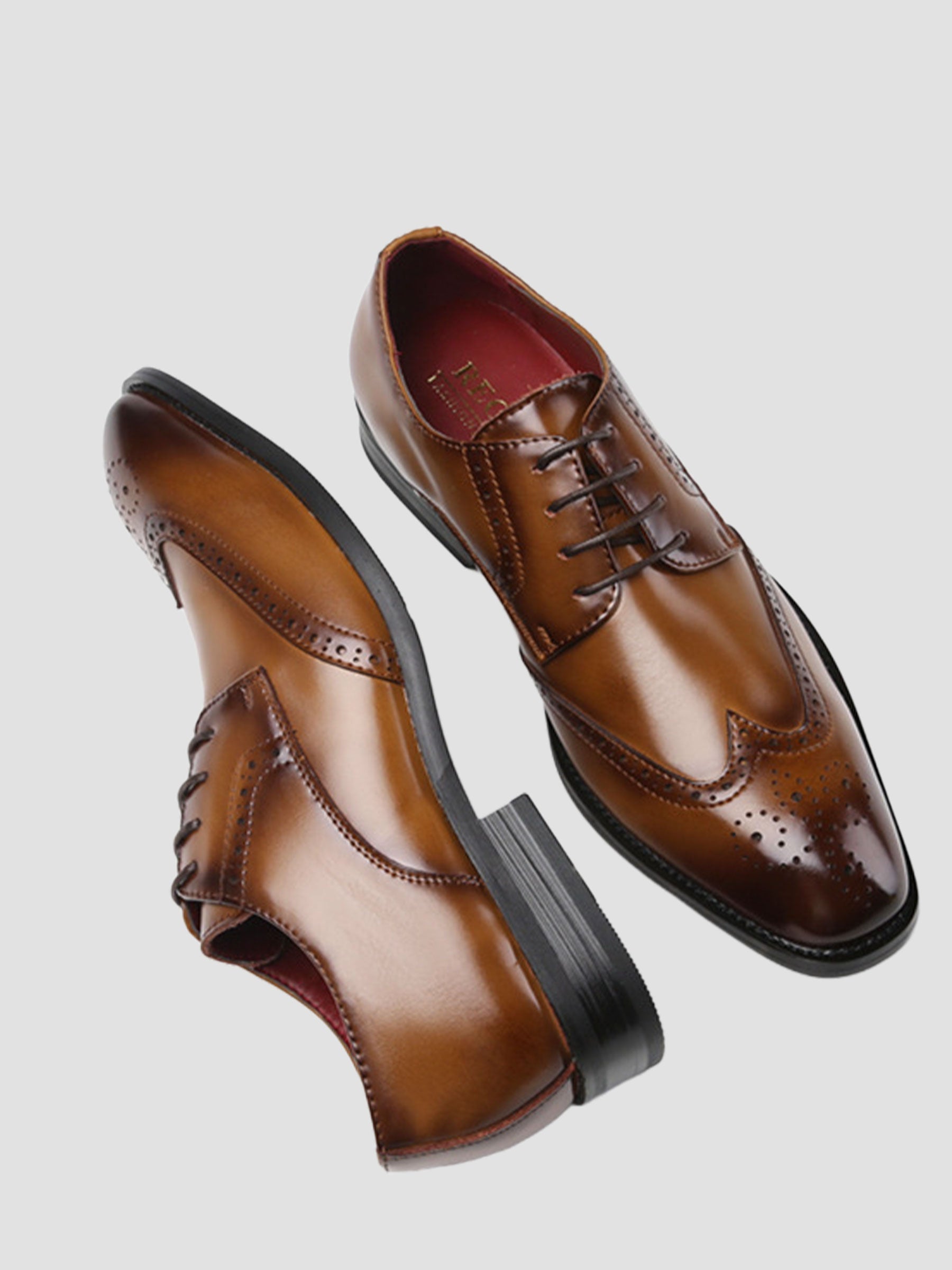 Chaussures Derby Habillées Classiques à Bout Fleuri Pour Homme