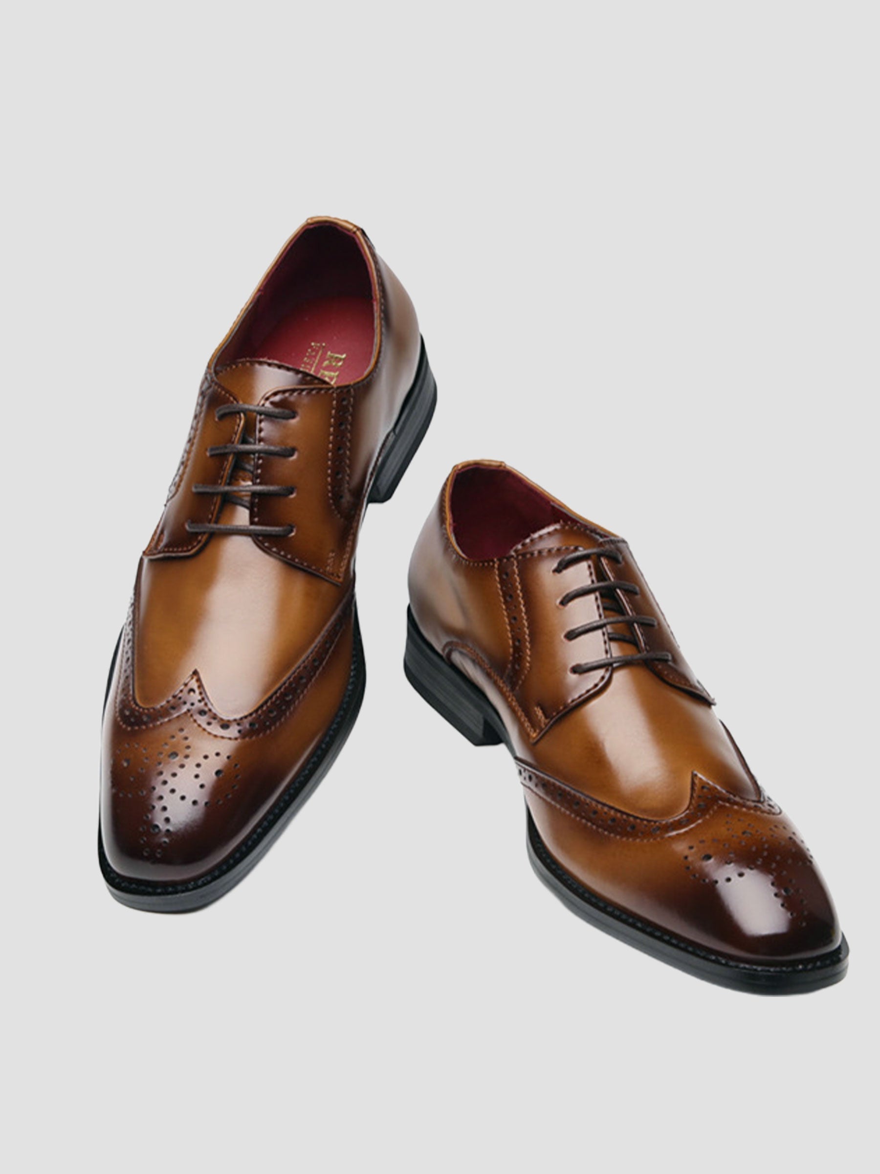 Chaussures Derby Habillées Classiques à Bout Fleuri Pour Homme