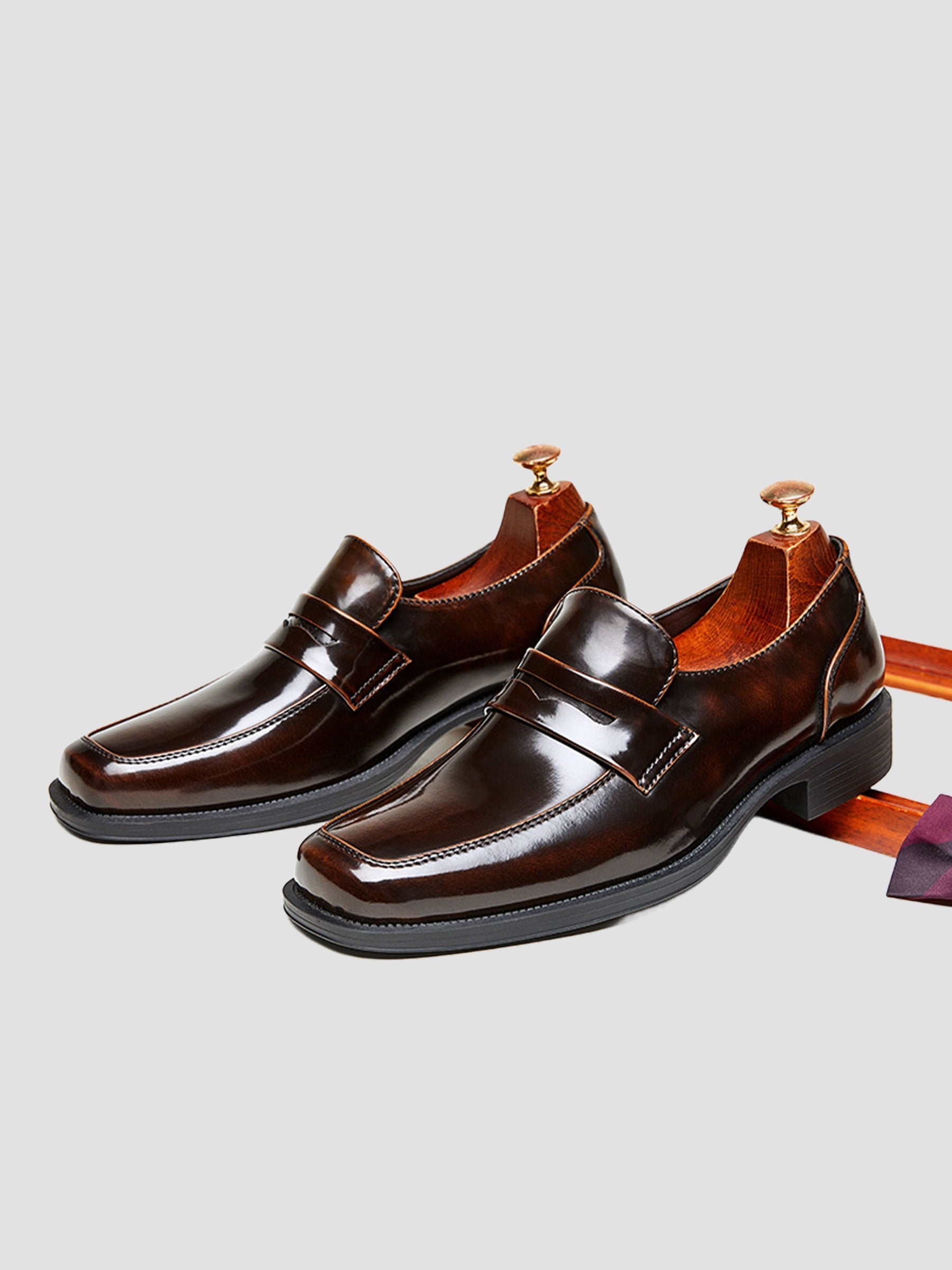 Mocassins Penny En Cuir Verni Pour Homme