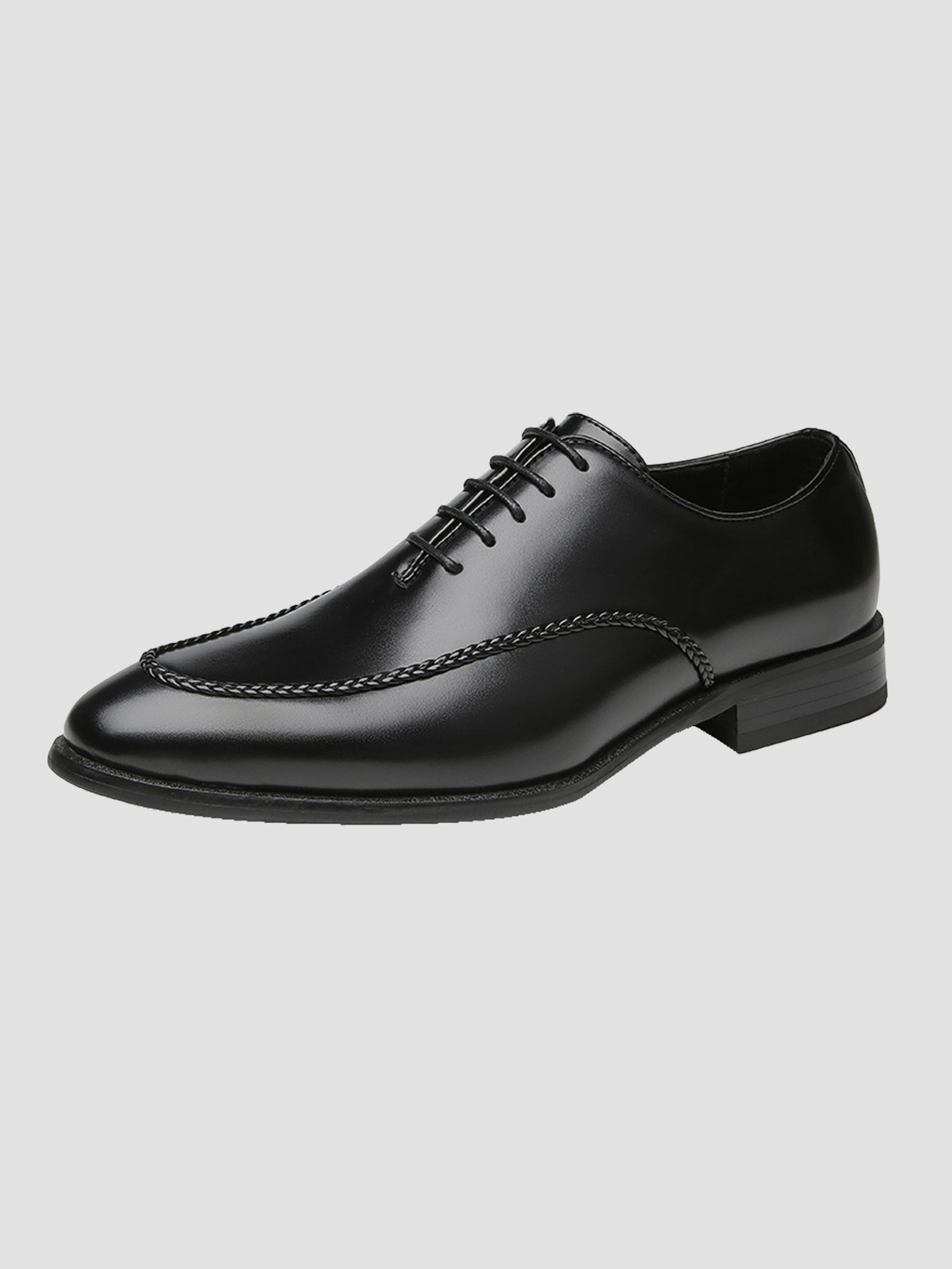 Chaussures Oxford Habillées à Finition Brillante Et Bordure Tressée Pour Homme