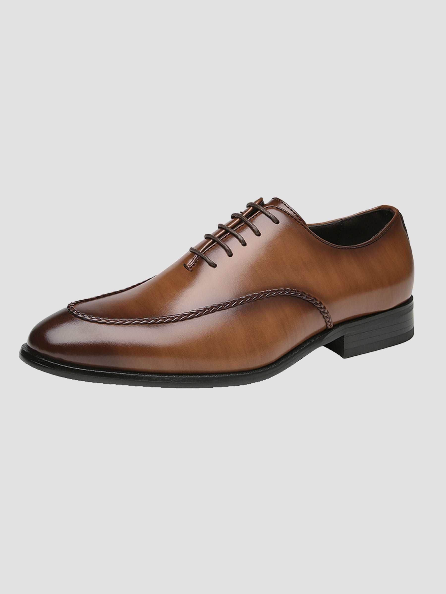 Chaussures Oxford Habillées à Finition Brillante Et Bordure Tressée Pour Homme