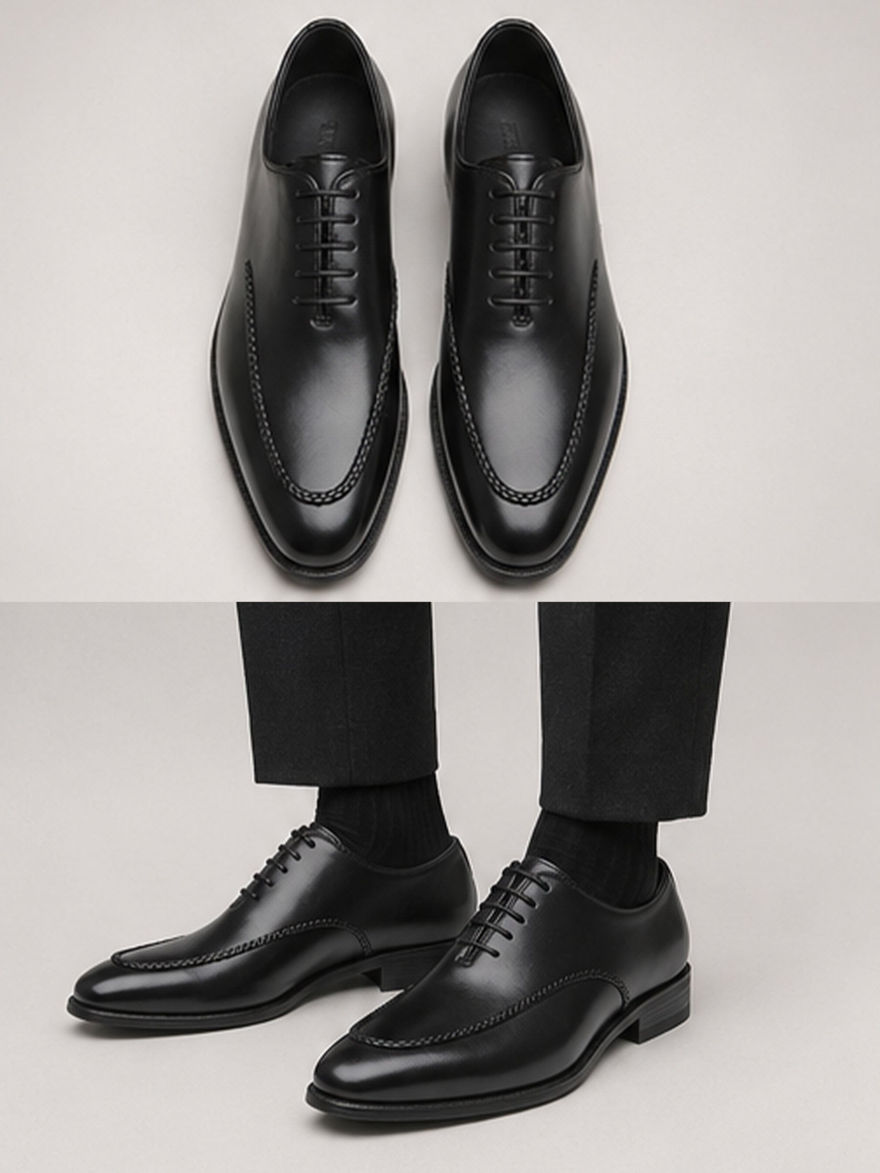 Chaussures Oxford Habillées à Finition Brillante Et Bordure Tressée Pour Homme