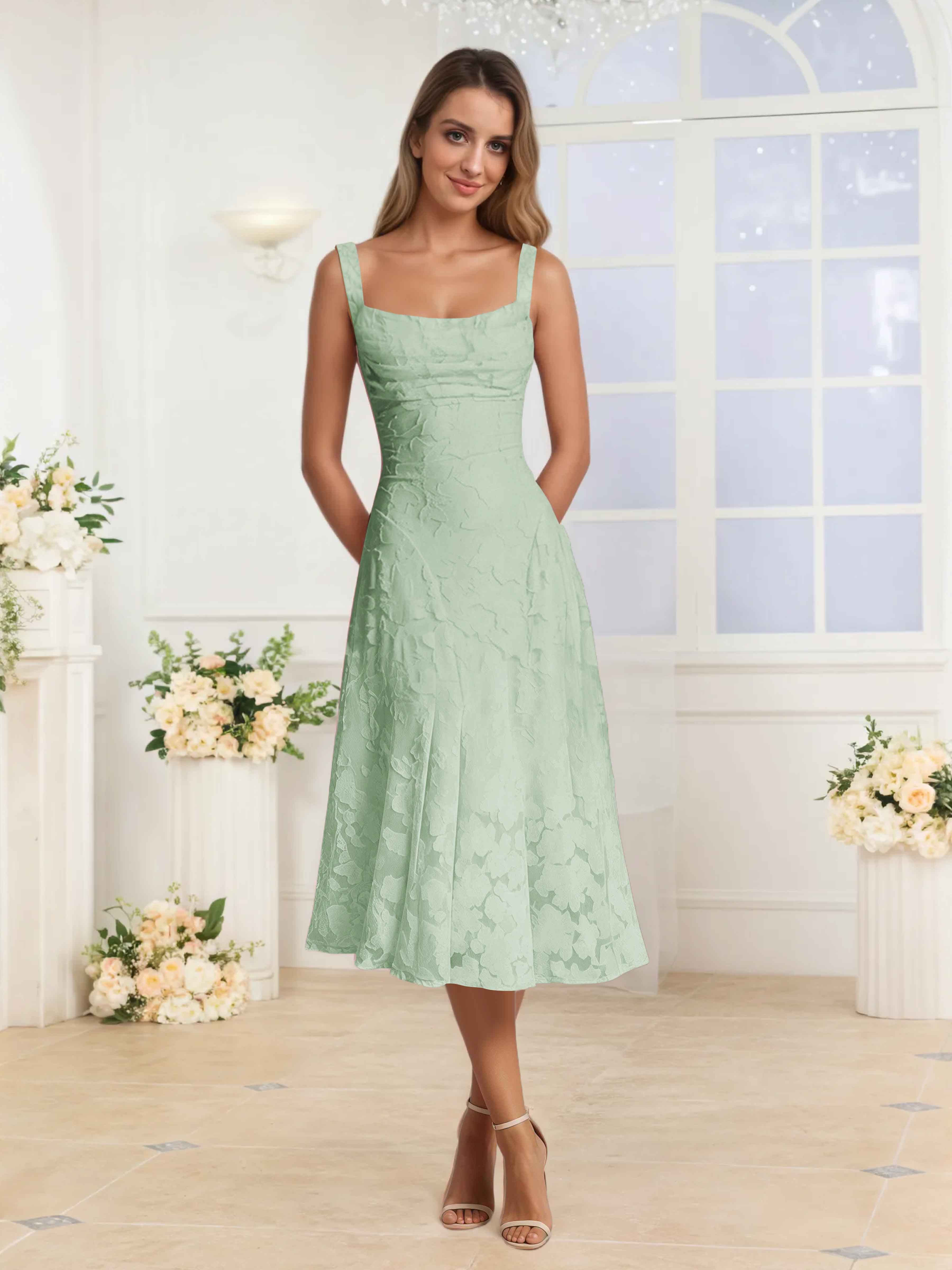 Livraison Gratuite - Robes De Soirée Midi à Bretelles Spaghetti Elythara