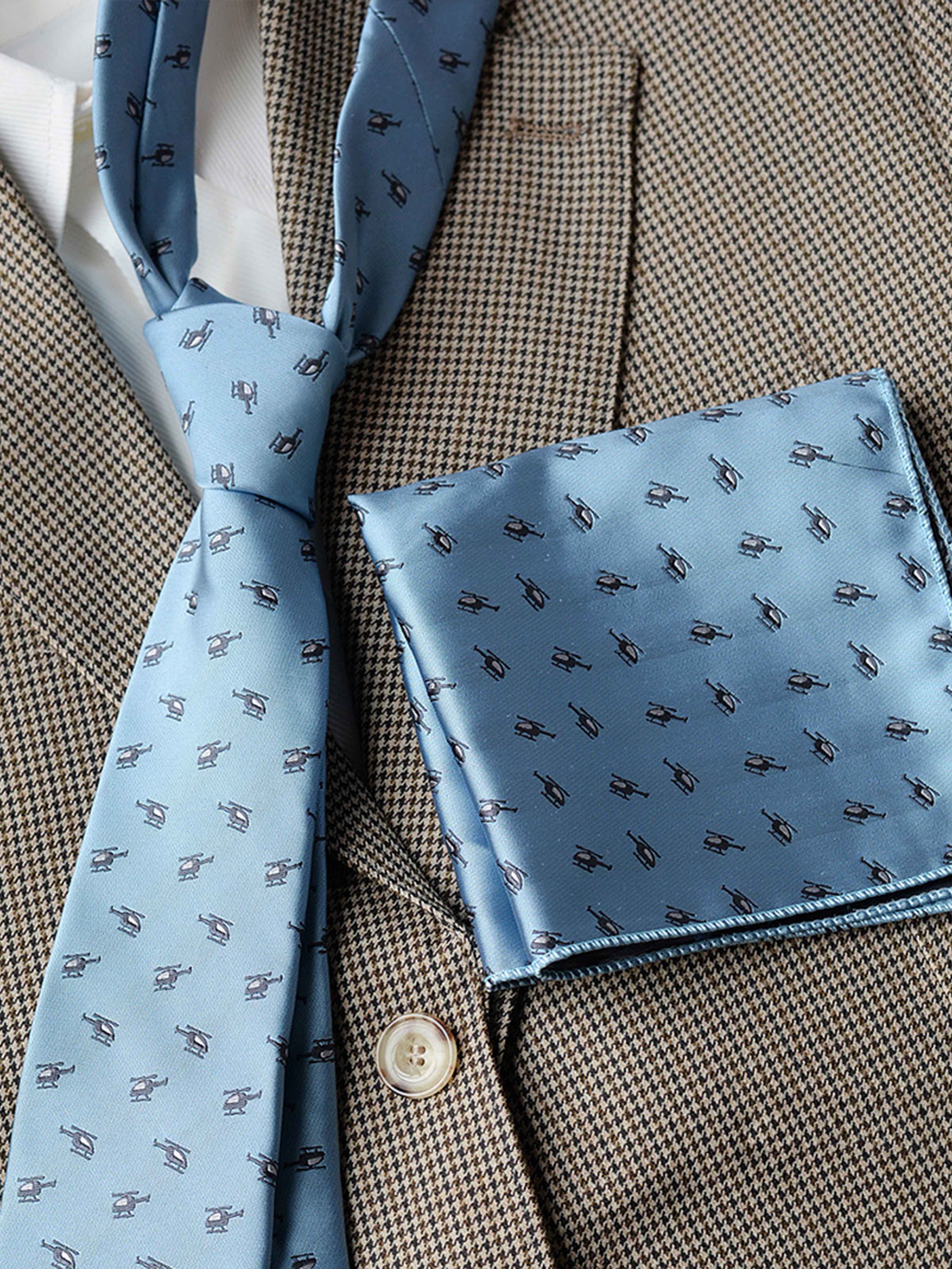 Ensemble Cravate À Motifs Et Pochette Pour Homme