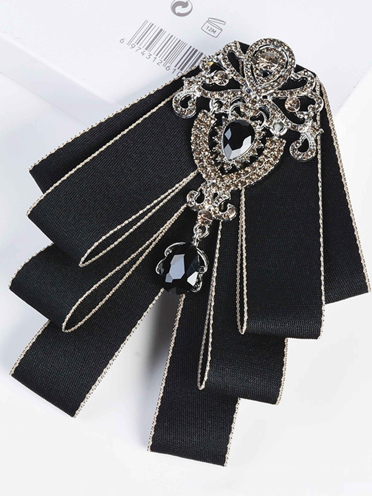 Broche De Revers Ruban À Strass Pour Homme, Accessoire De Costume De Cérémonie