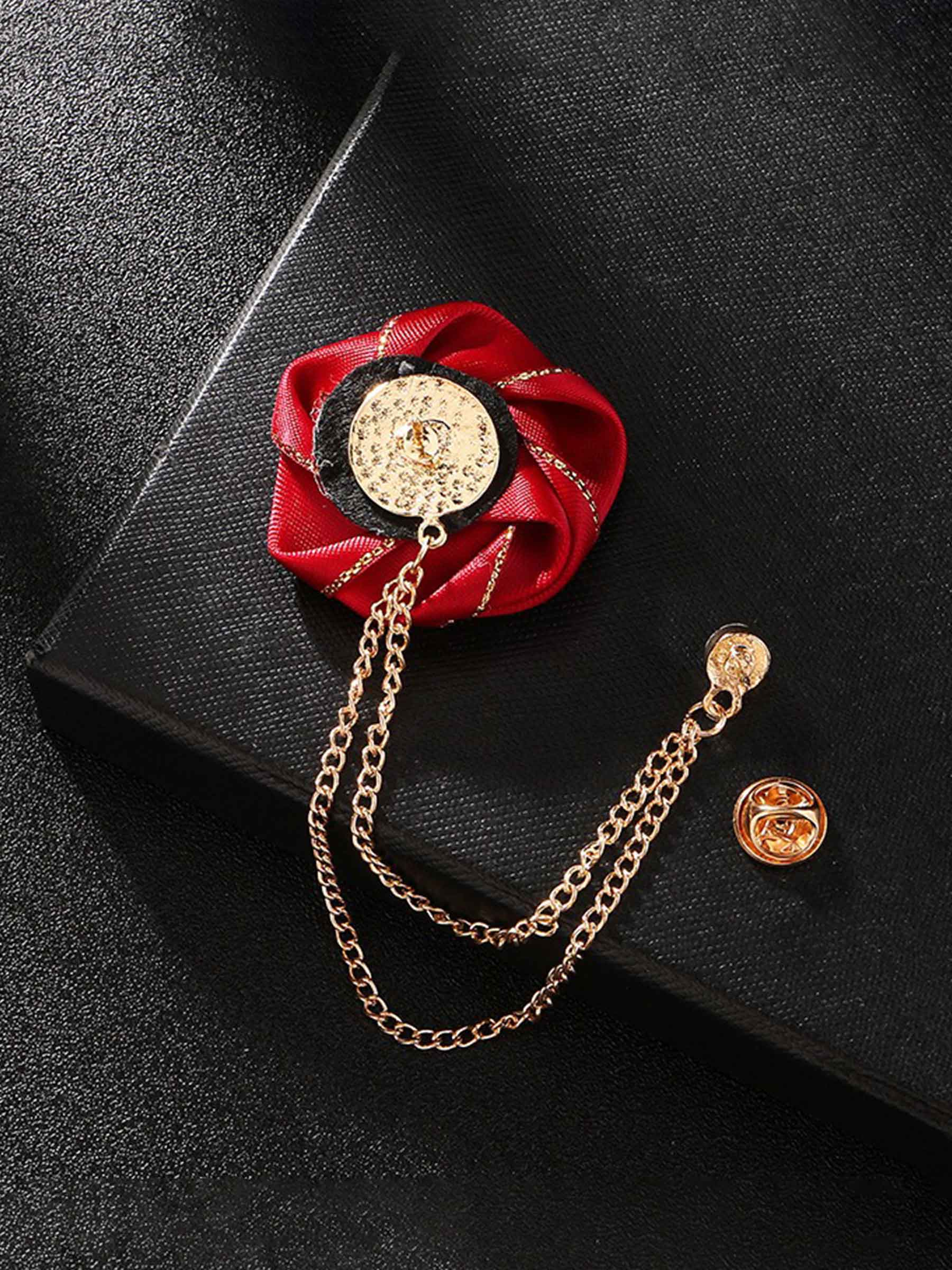 Broches De Revers Pomuyoo Tendance En Forme De Rose Pour Costume Homme