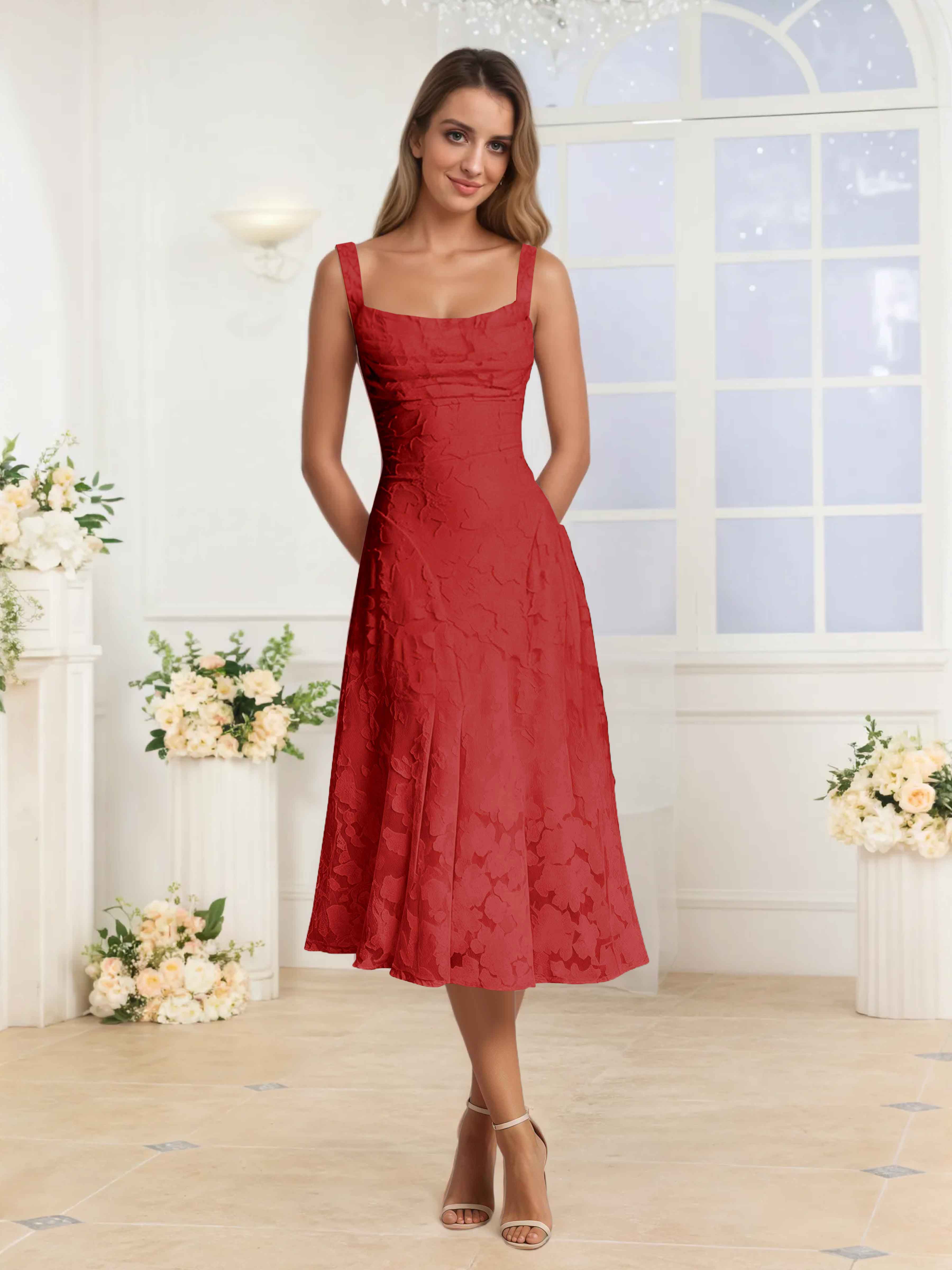 Livraison Gratuite - Robes De Soirée Midi à Bretelles Spaghetti Elythara