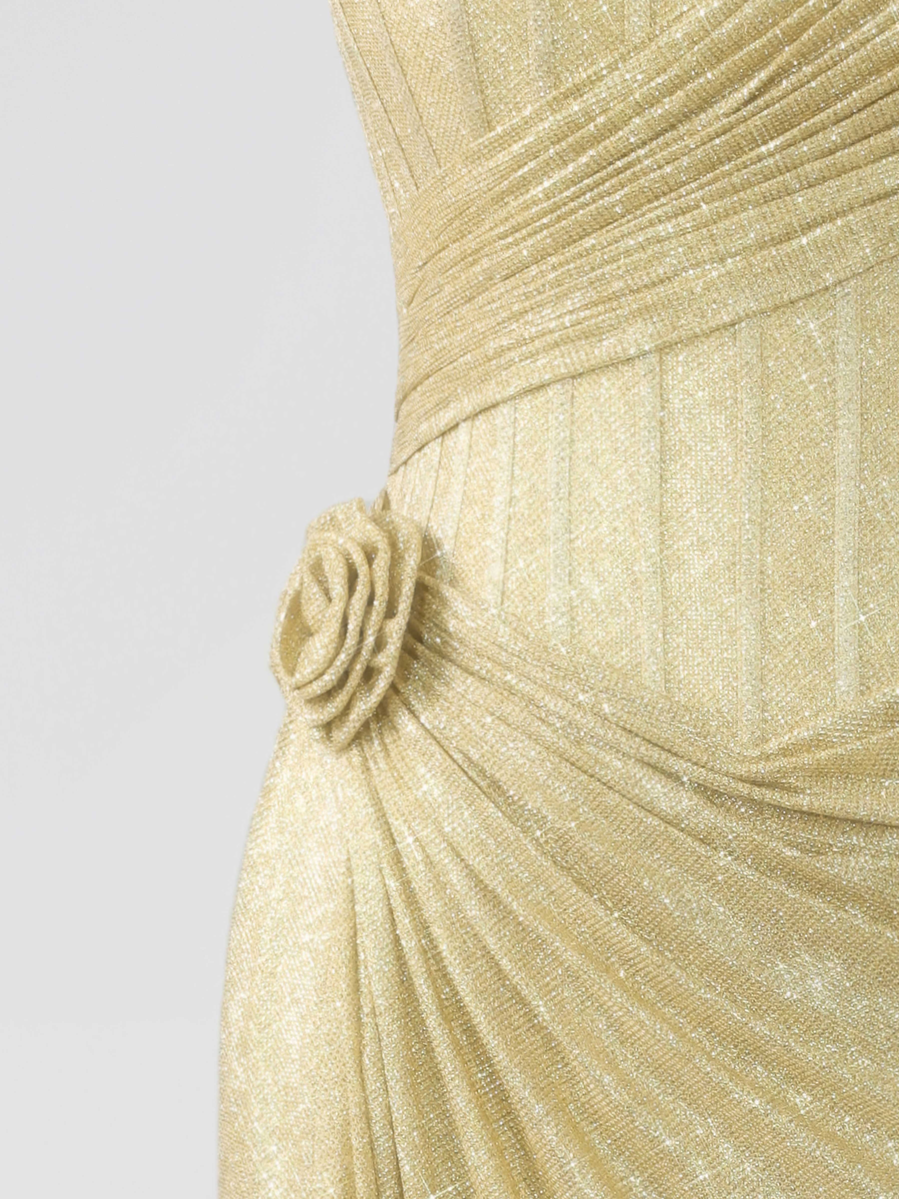 Robes De Bal À Gaine Une Épaule Asymétrique Fleur Corset Fente À Jambe Paillettes