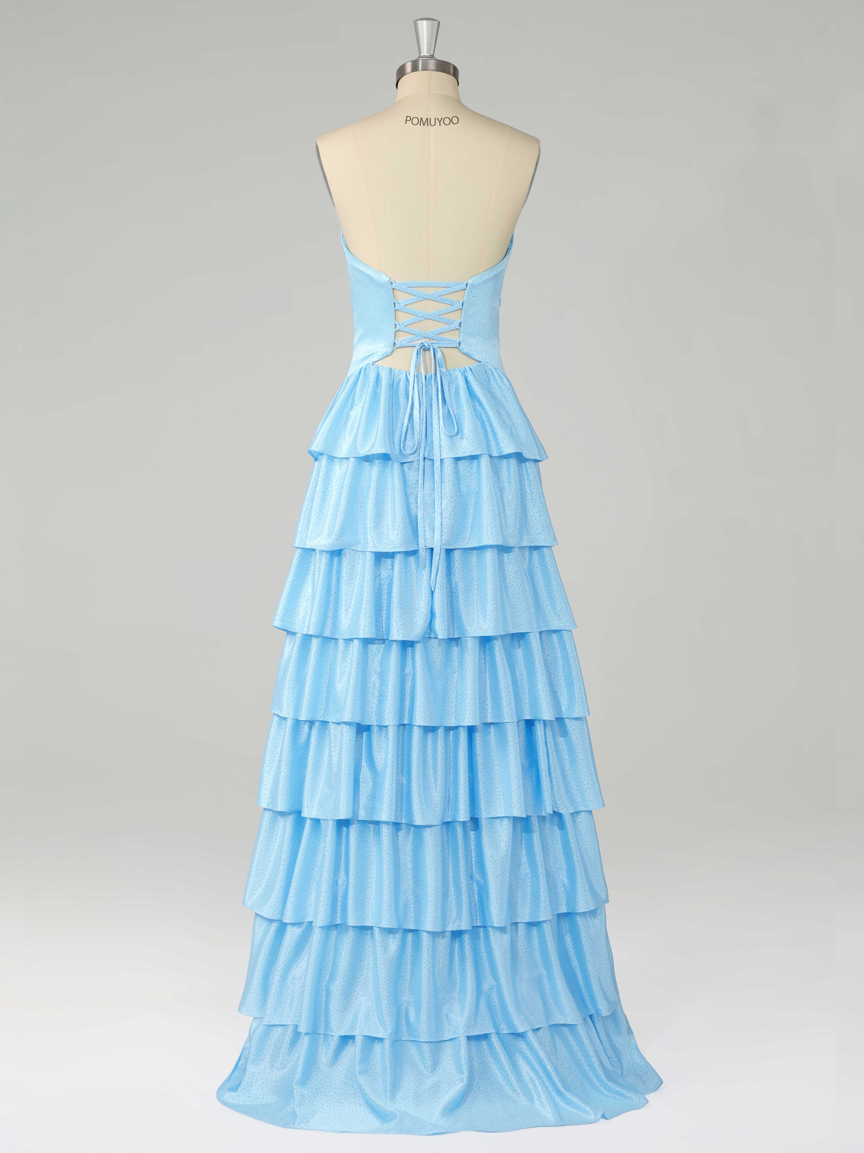 Robes De Bal À Gracieux A-ligne Col En Coeur Échelonné Traîne Balayage Perles Satin