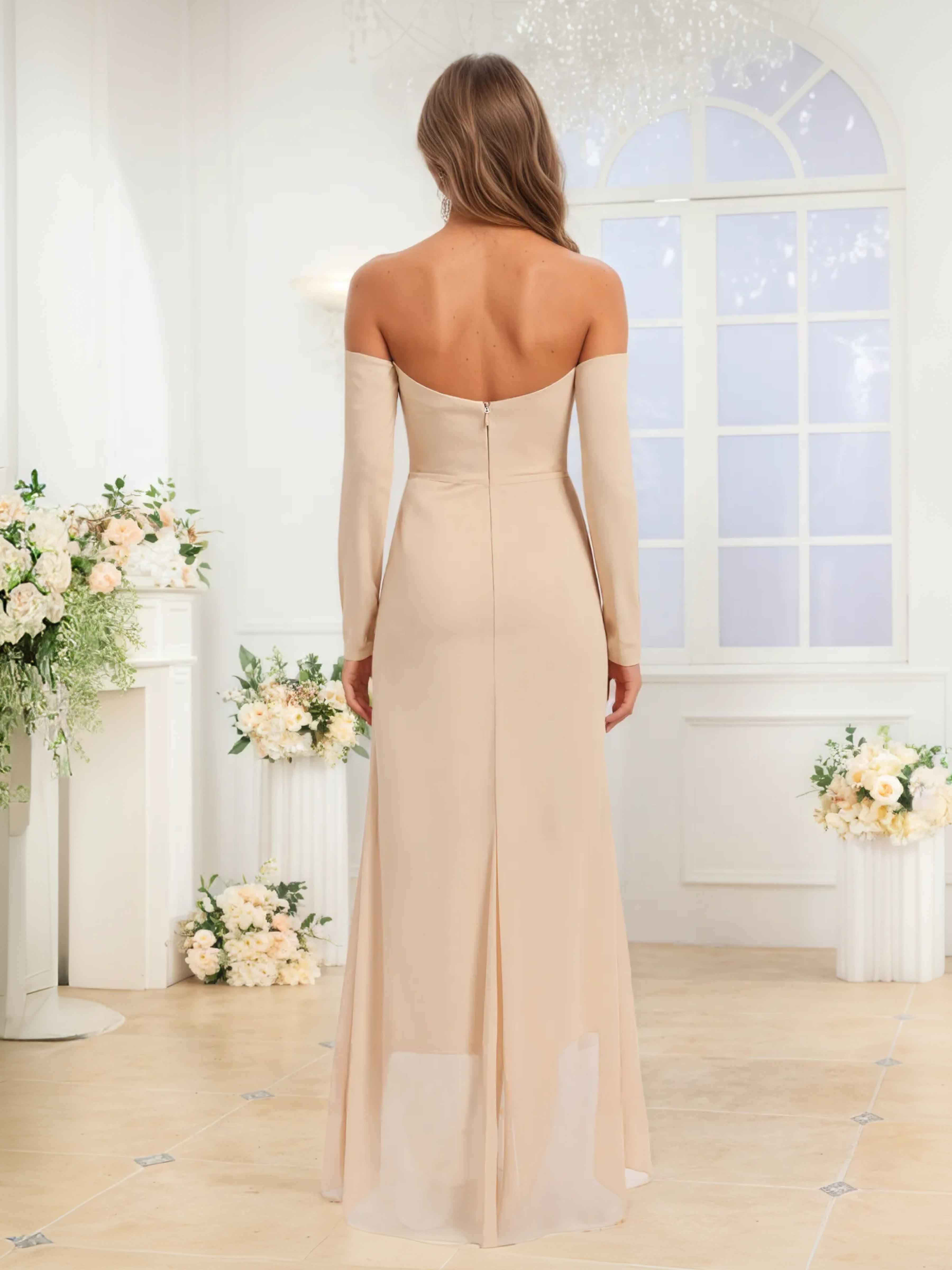 Robes De Demoiselle D'Honneur En Mousseline À Volants Asymétrique Quinlan