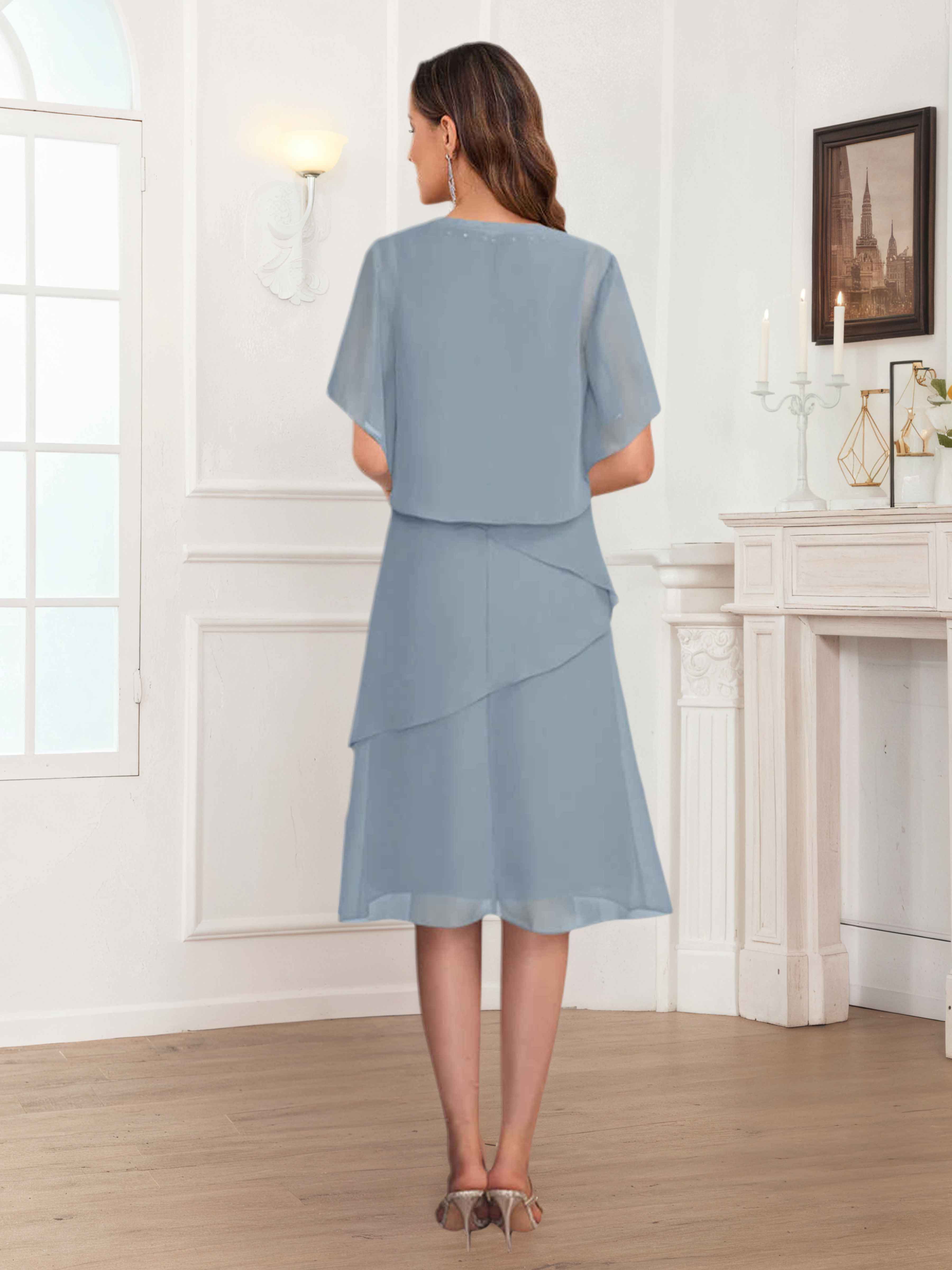 Robes Mère De La Mariée 2 Pièces En Mousseline À Perles Halia