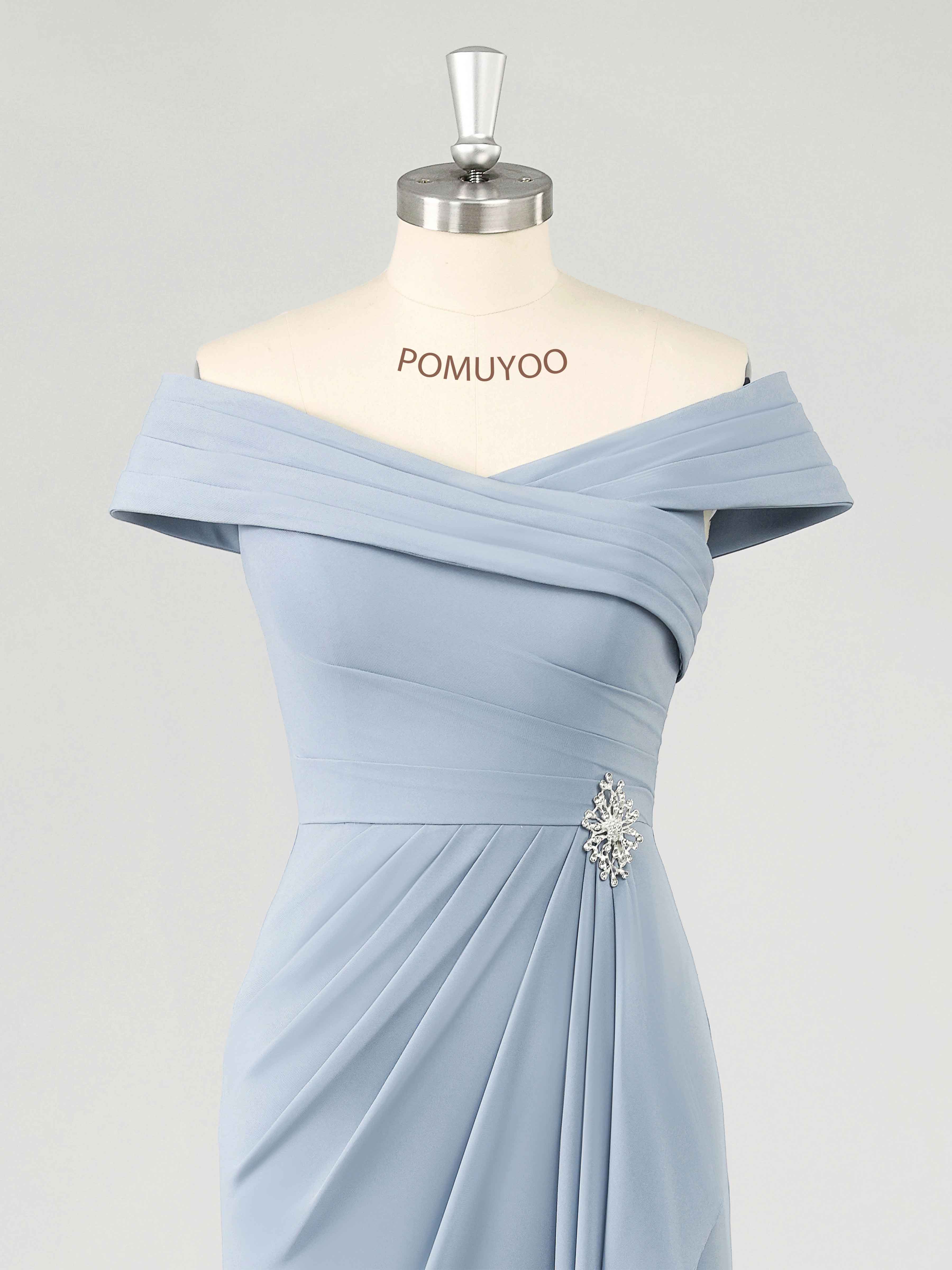 Robes Mère De La Mariée En Mousseline À Sans Manches Longueur Au Sol Draelithra