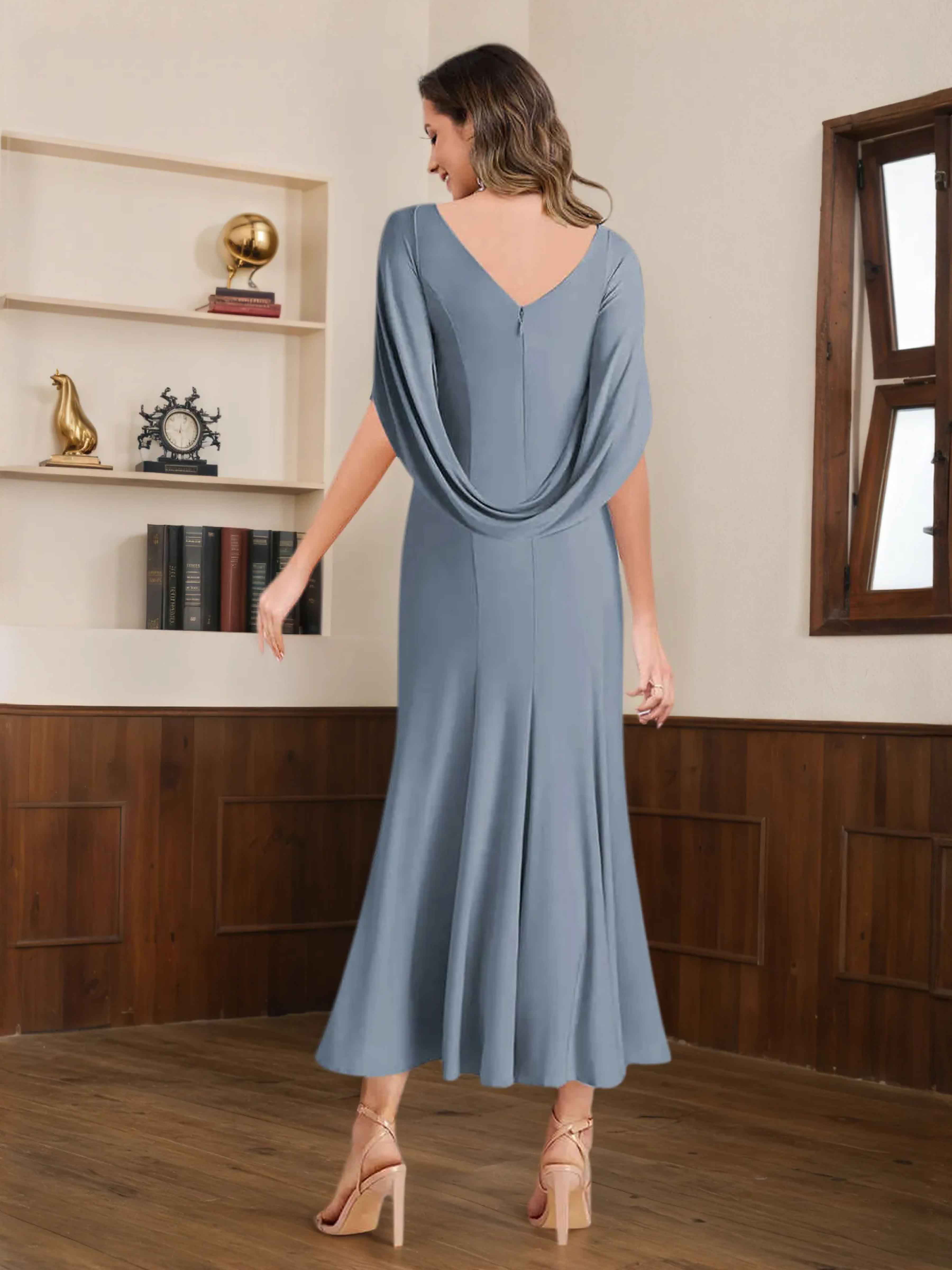 Robes Mère De La Mariée En Mousseline À Plissé Appliqués Tansy