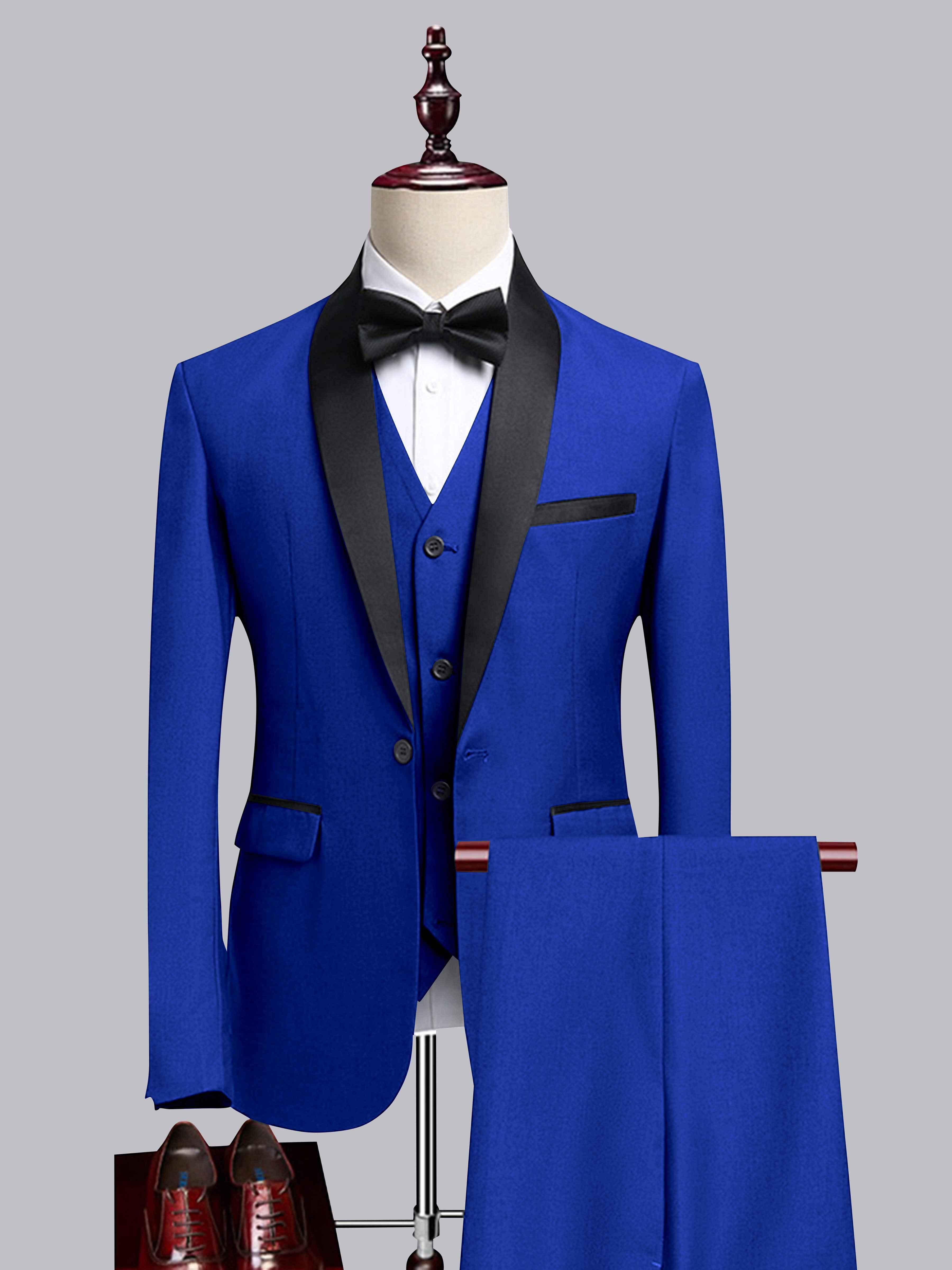 Costume Homme 3 Pièces À Bordure Contrastante Revers Châle Pour Mariage