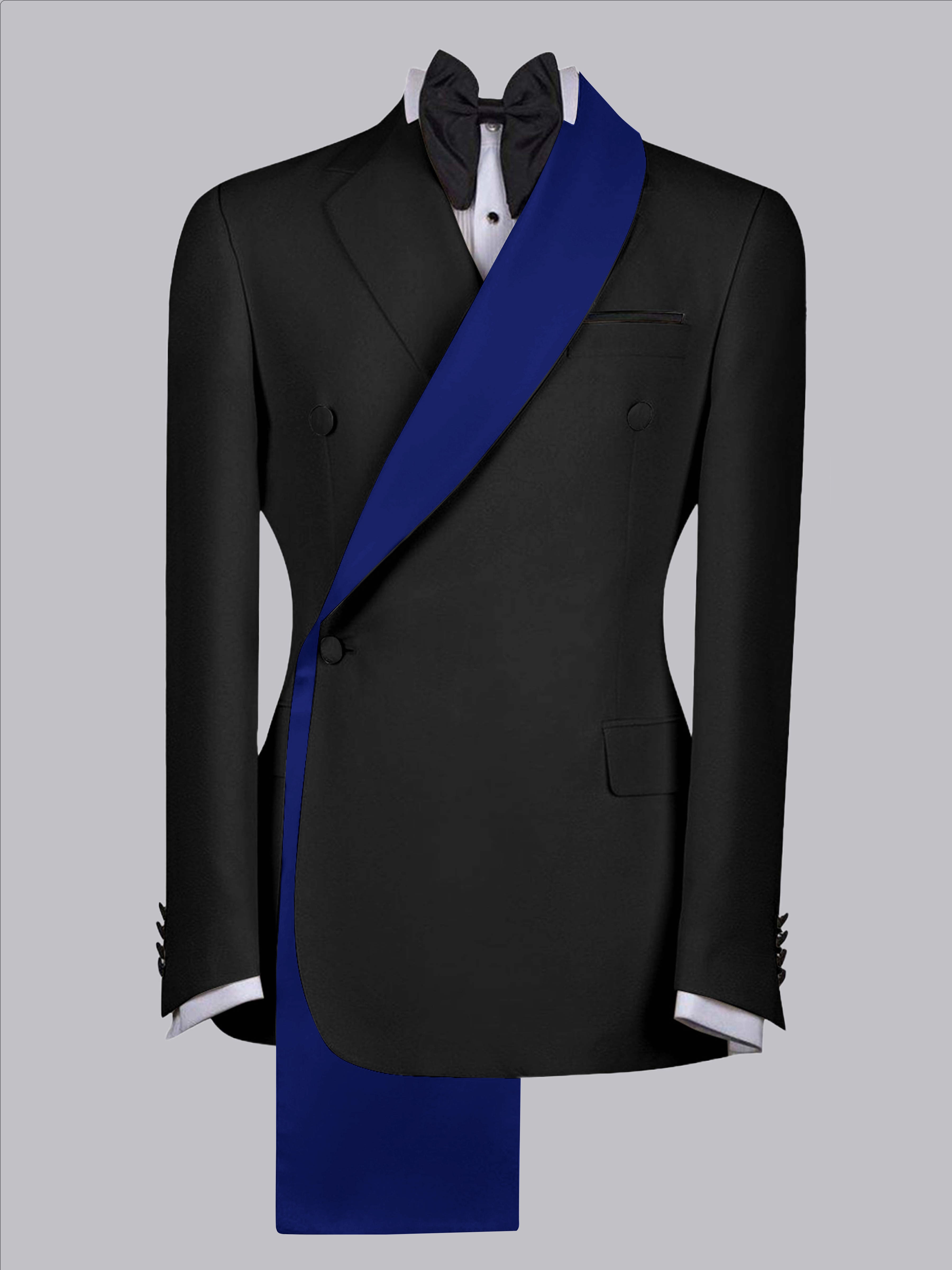 Veste Homme À Raffiné Bordure Contrastée Revers Châle