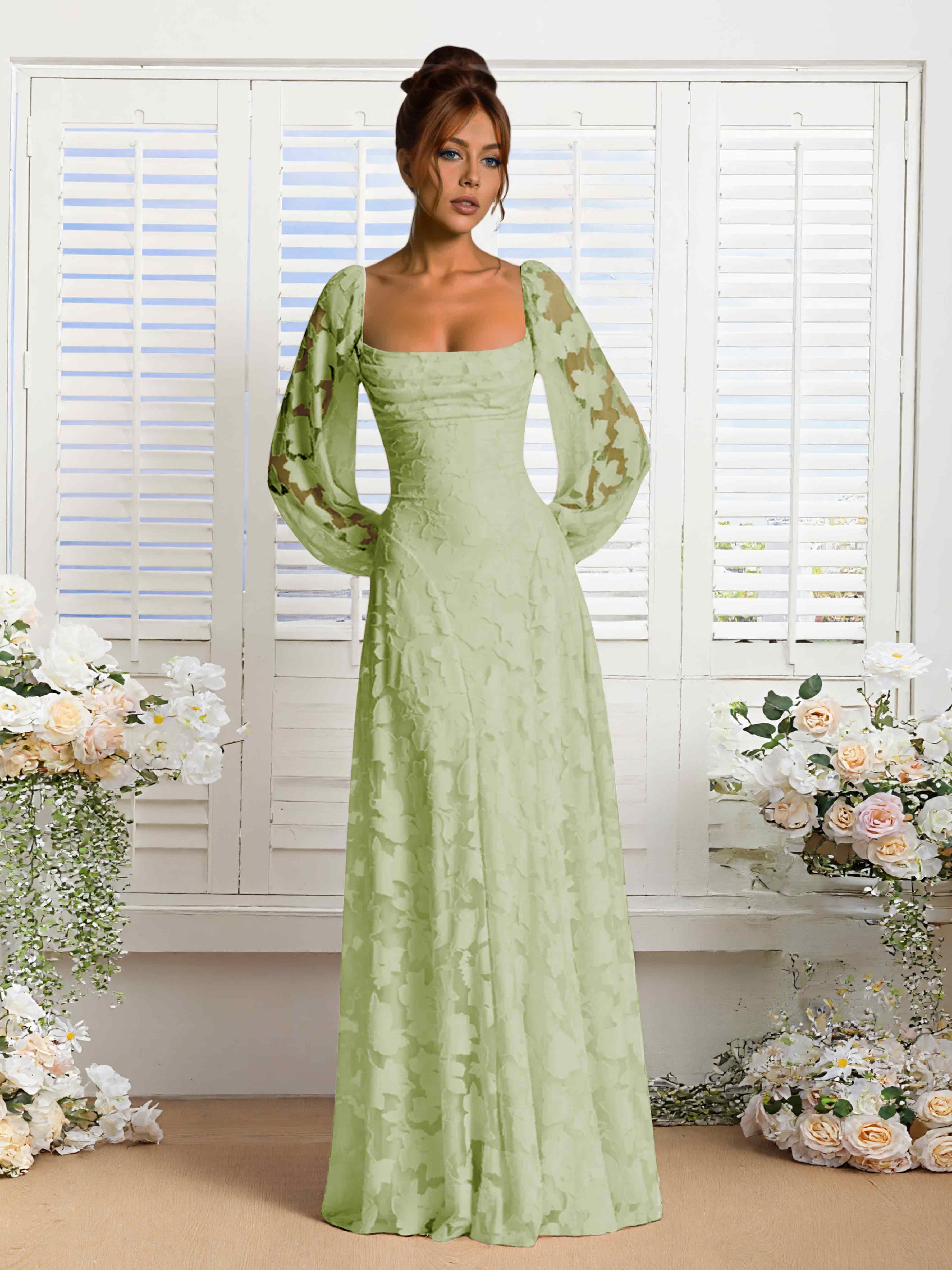 Robes De Demoiselle D'Honneur En Dentelle À Manches Longues Xandra