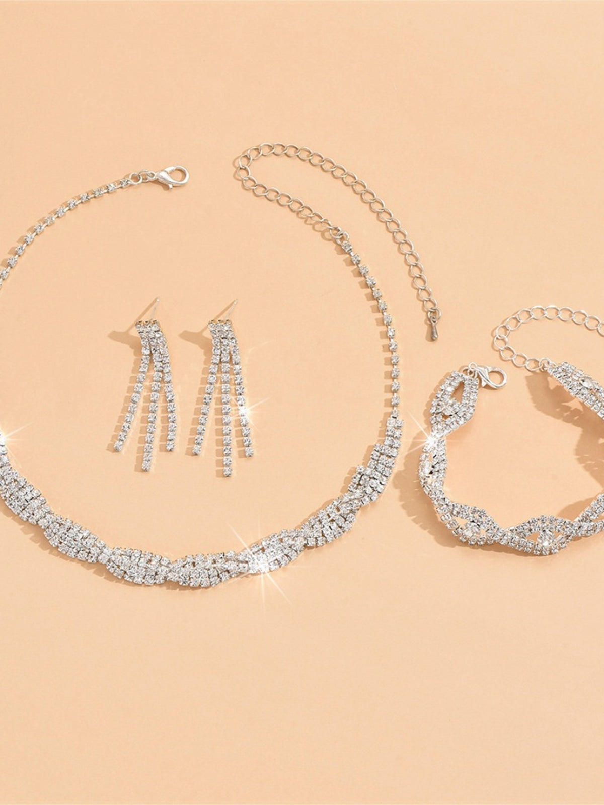 Parure De Bijoux Habillée En Strass