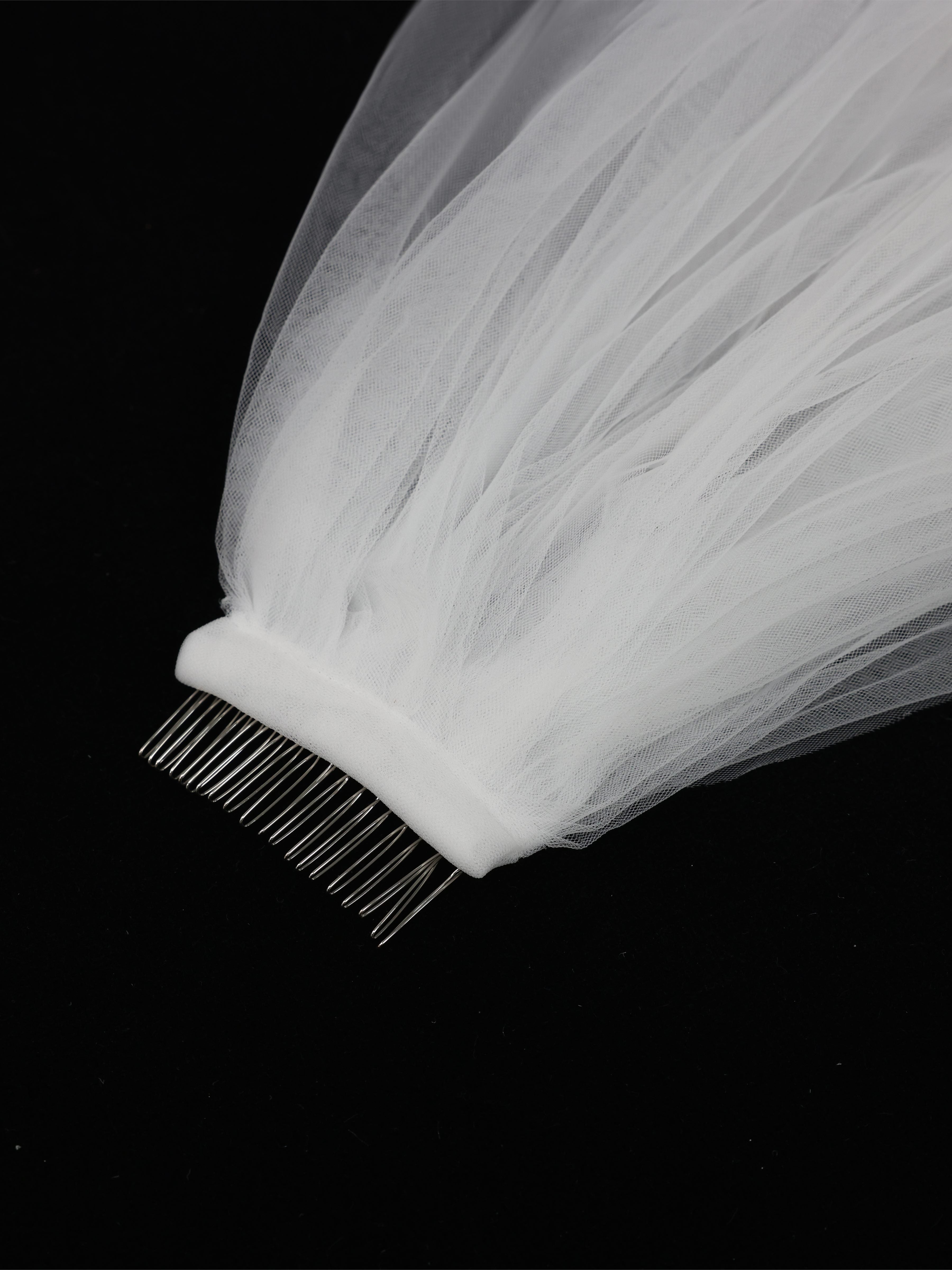 Voile De Mariée En Tulle Doux Avec Peigne