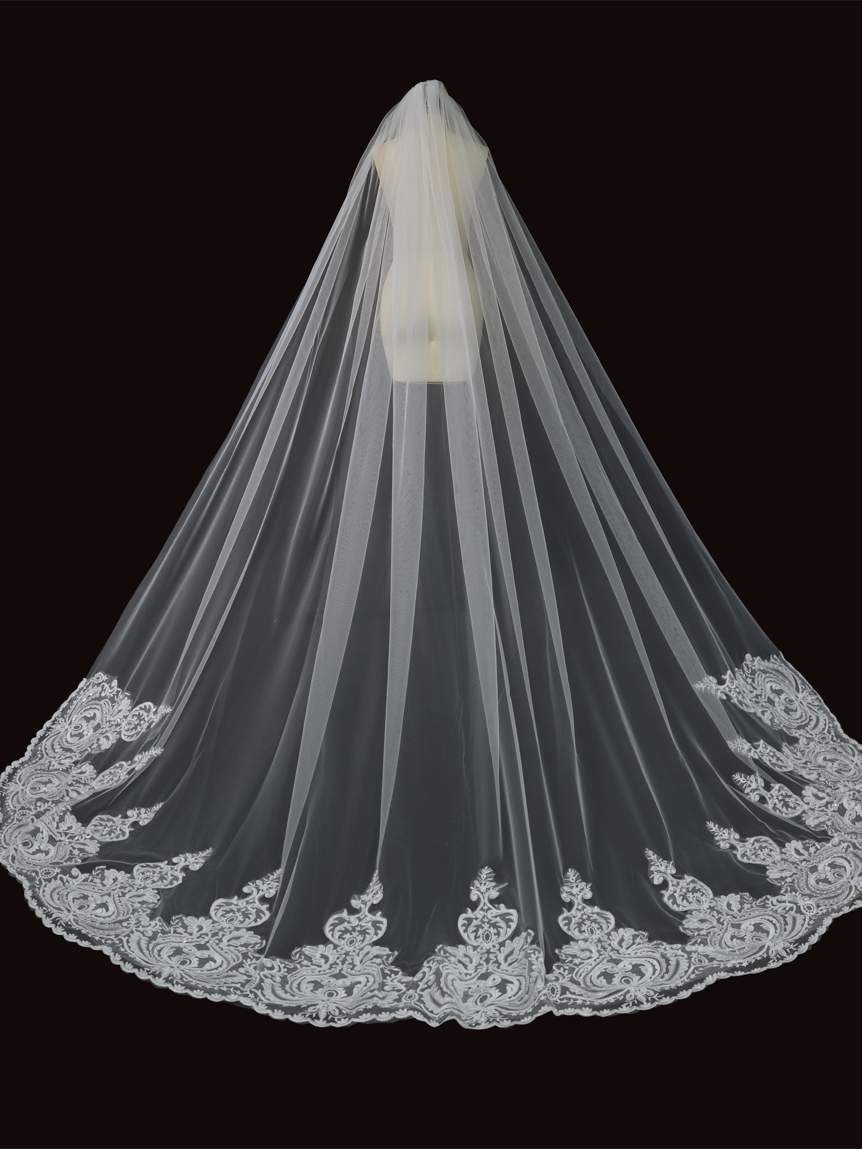 Voile De Mariée En Tulle Doux Avec Peigne