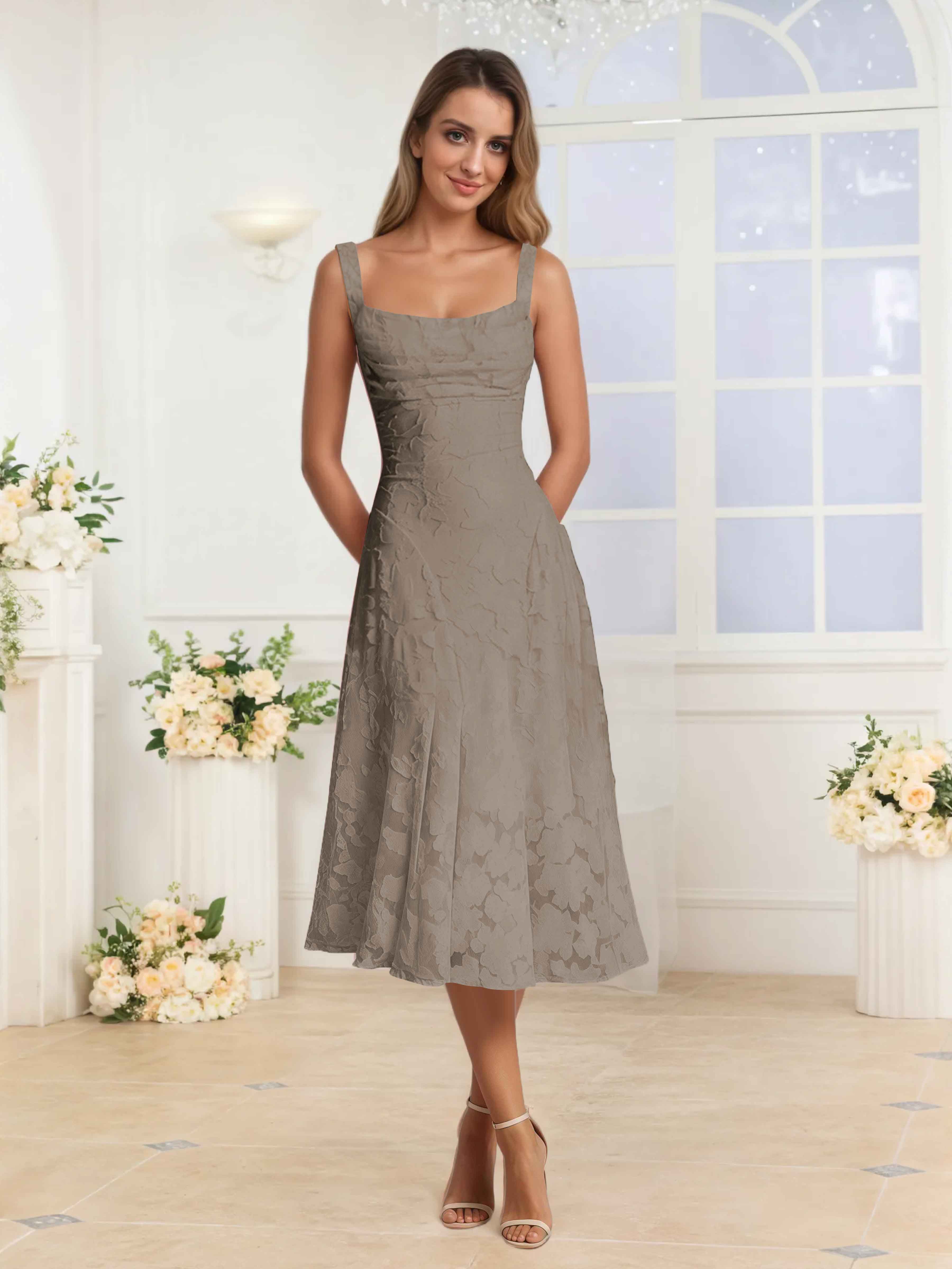 Livraison Gratuite - Robes De Soirée Midi à Bretelles Spaghetti Elythara