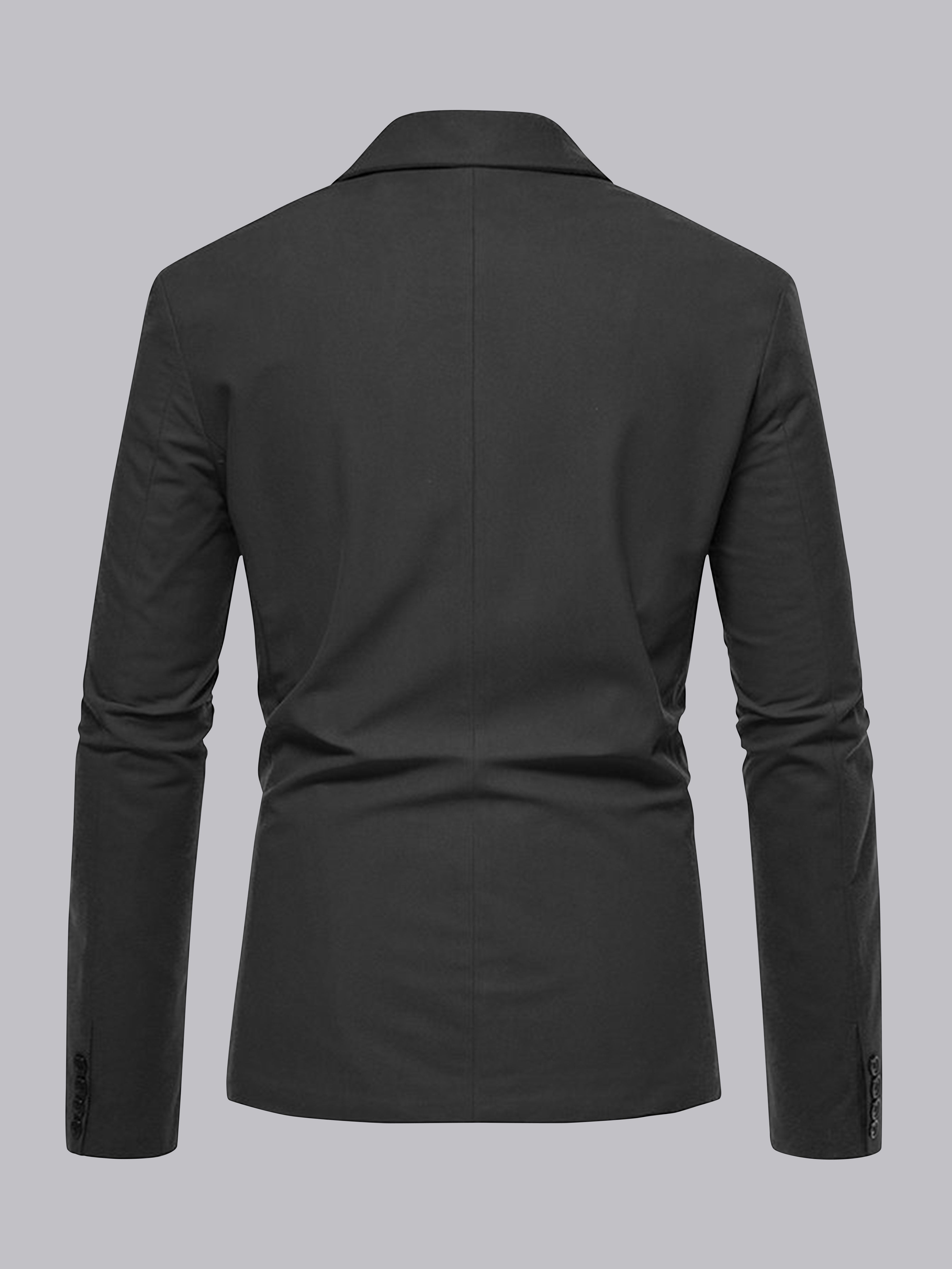 Veste Homme À Classique Uni Un Bouton Revers Crantés