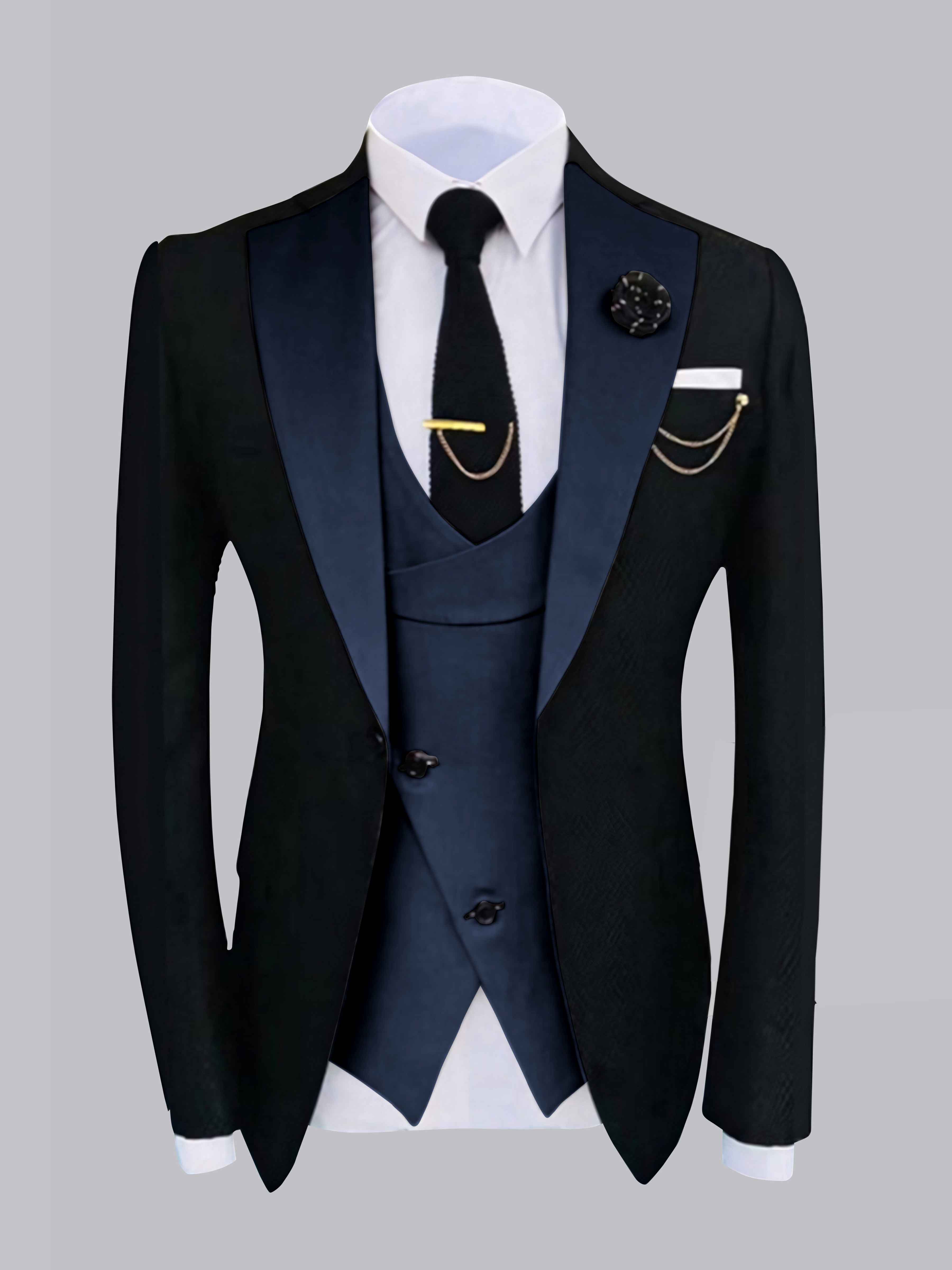 Veste Homme À Un Bouton Avec Détails Contrastés Élégants