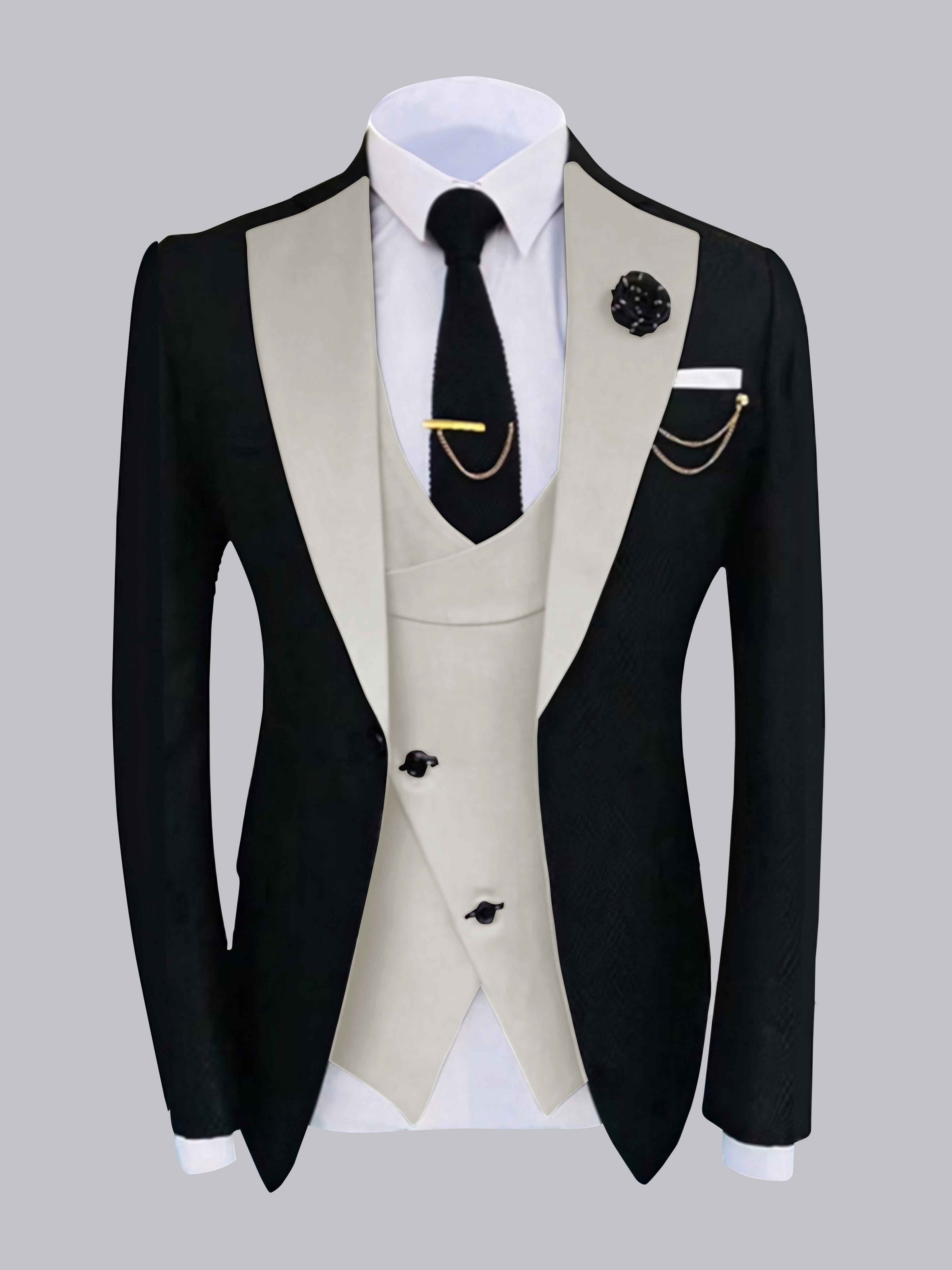 Veste Homme À Un Bouton Avec Détails Contrastés Élégants