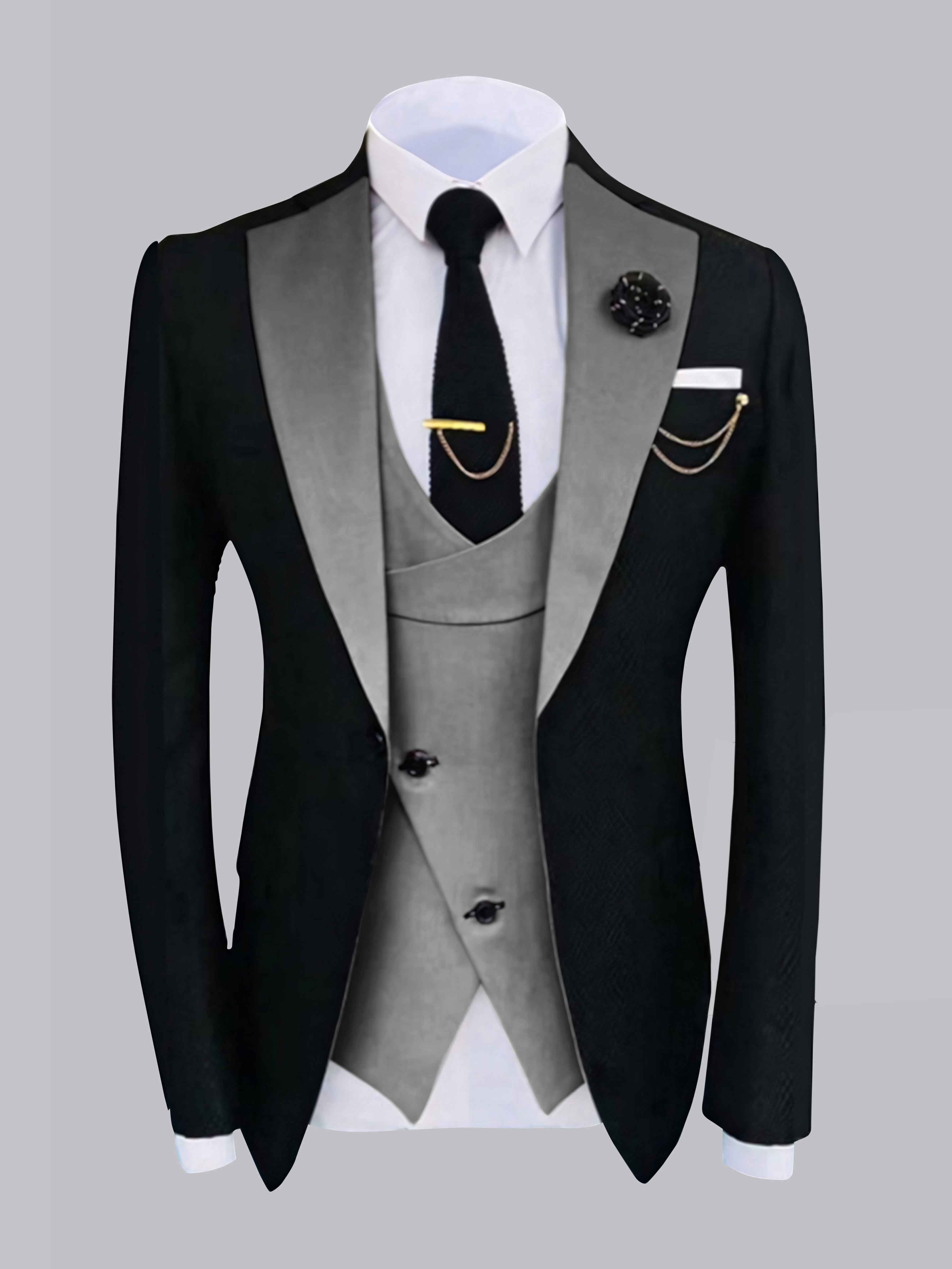 Veste Homme À Un Bouton Avec Détails Contrastés Élégants